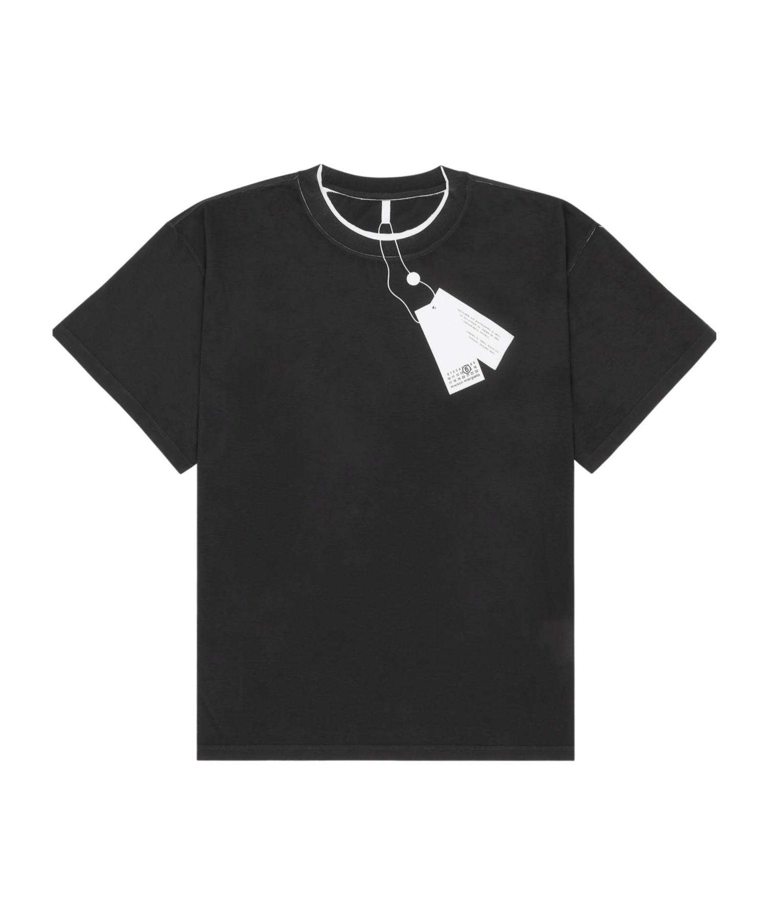 Mm6 Maison Margiela Two-tone Crewneck Short Sleeve T-shirt In Black