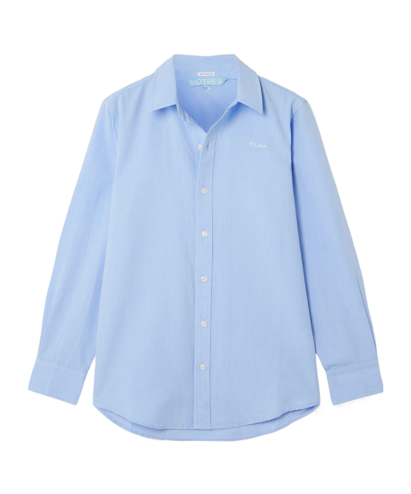 Mother Embroidered Cotton Shirt In Blue