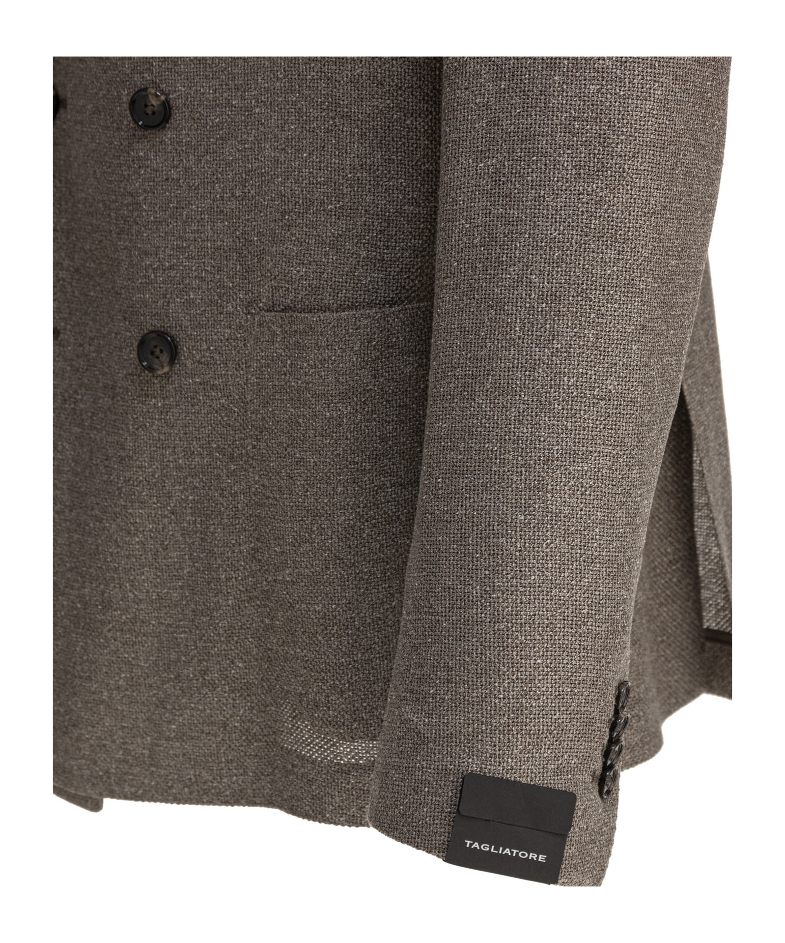 Tagliatore Textured Silk-wool Blend Double-breasted Jacket In Brown