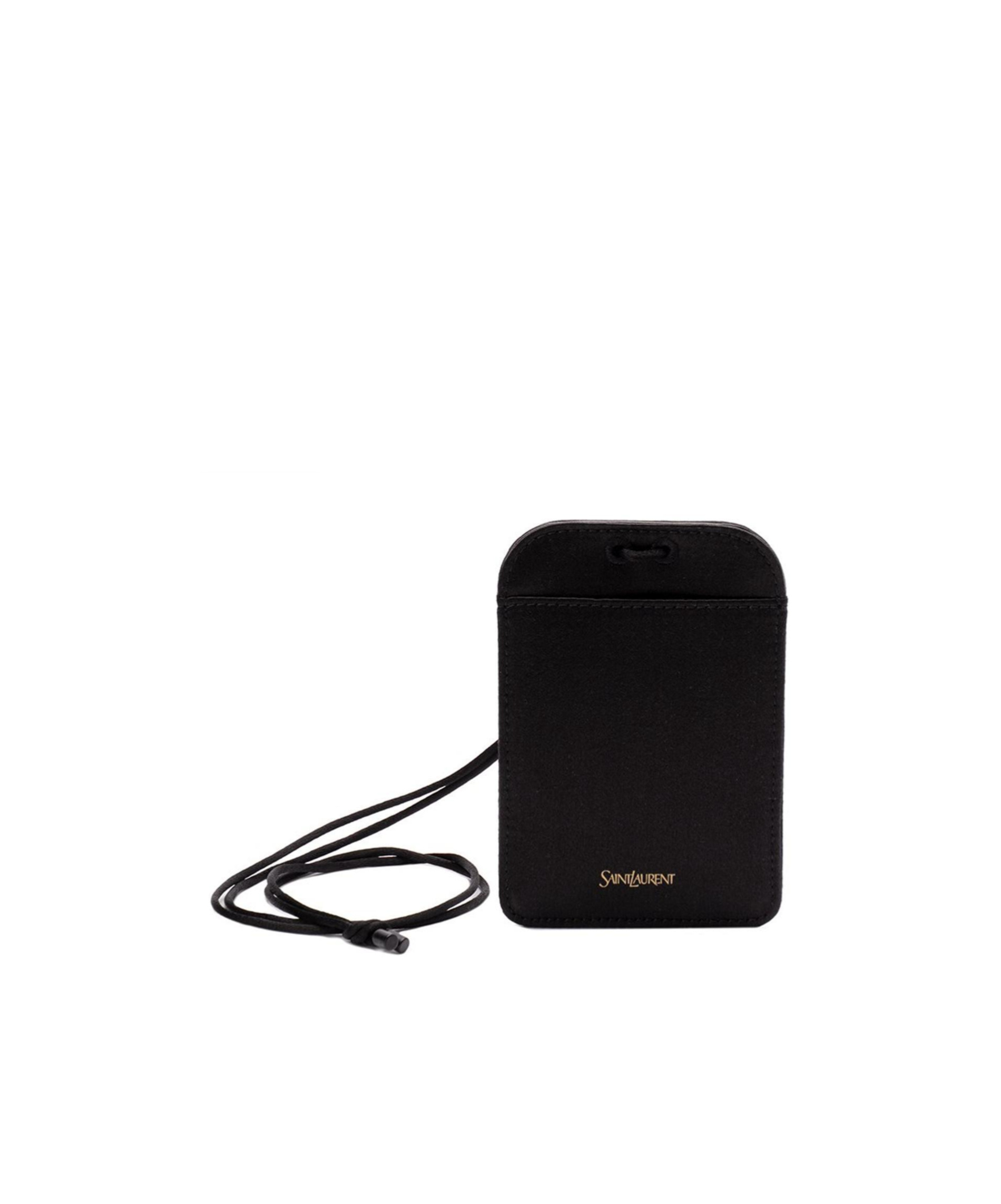 Saint Laurent Logo Card Holder In Black