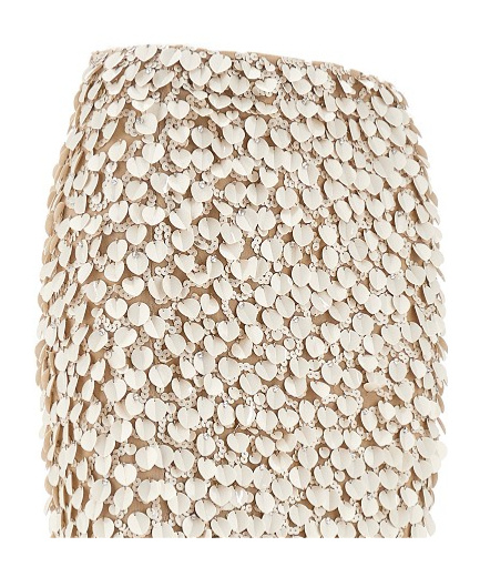 Shop P.a.r.o.s.h Sequinned Midi Skirt In Nude