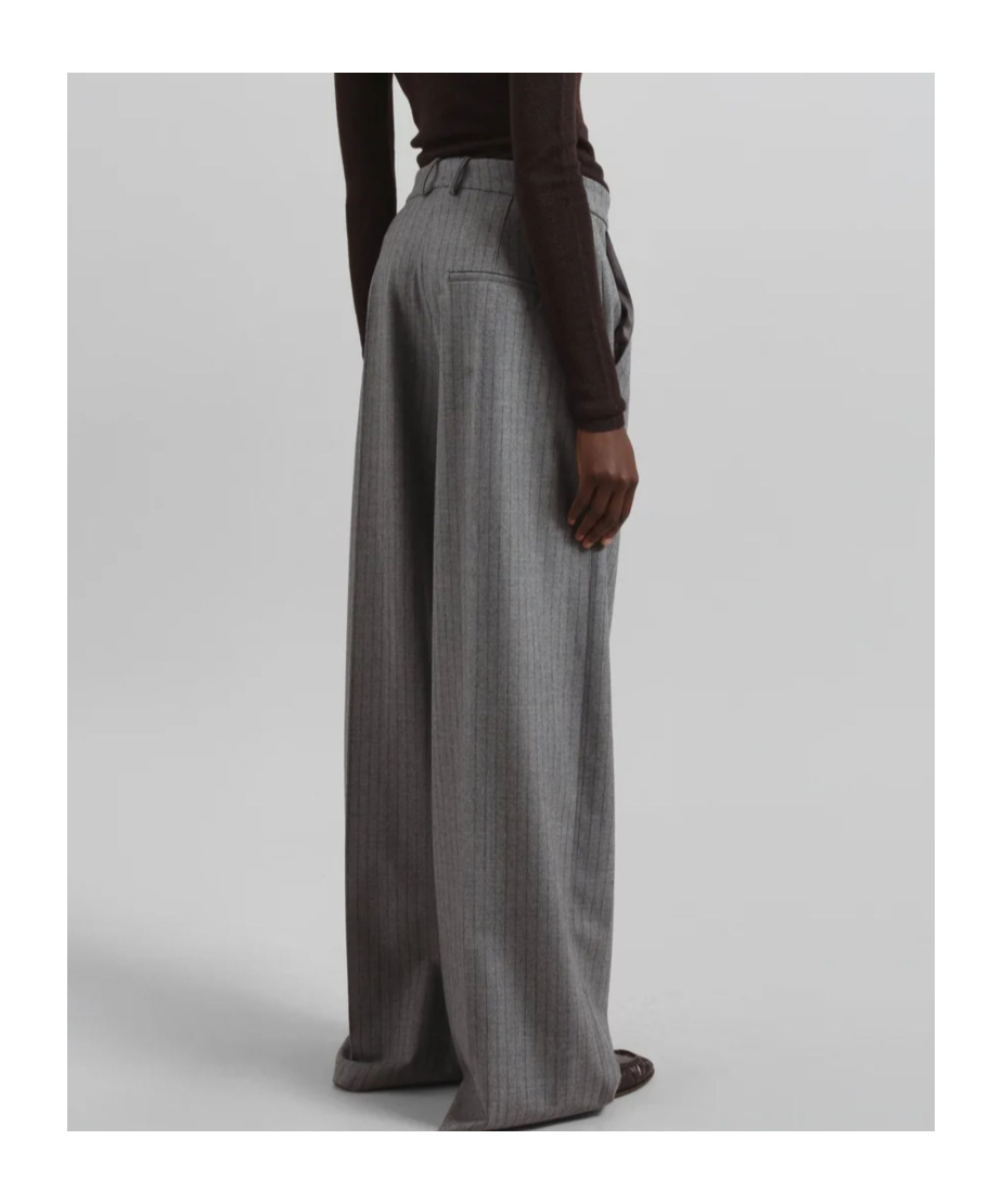 The Frankie Shop Casual Pants With Belt Loops In Gray