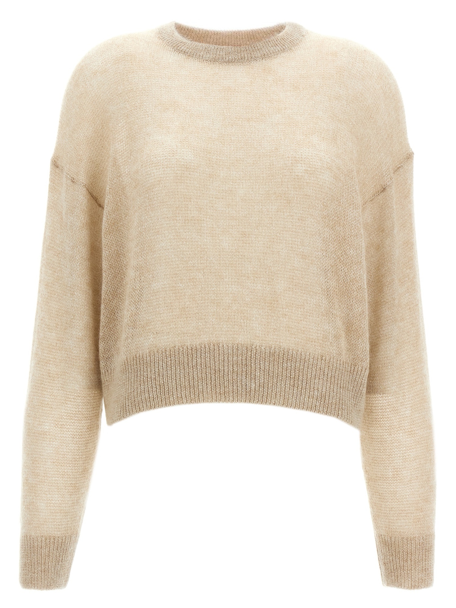 Shop Brunello Cucinelli Metallic-thread Sweater In Nude