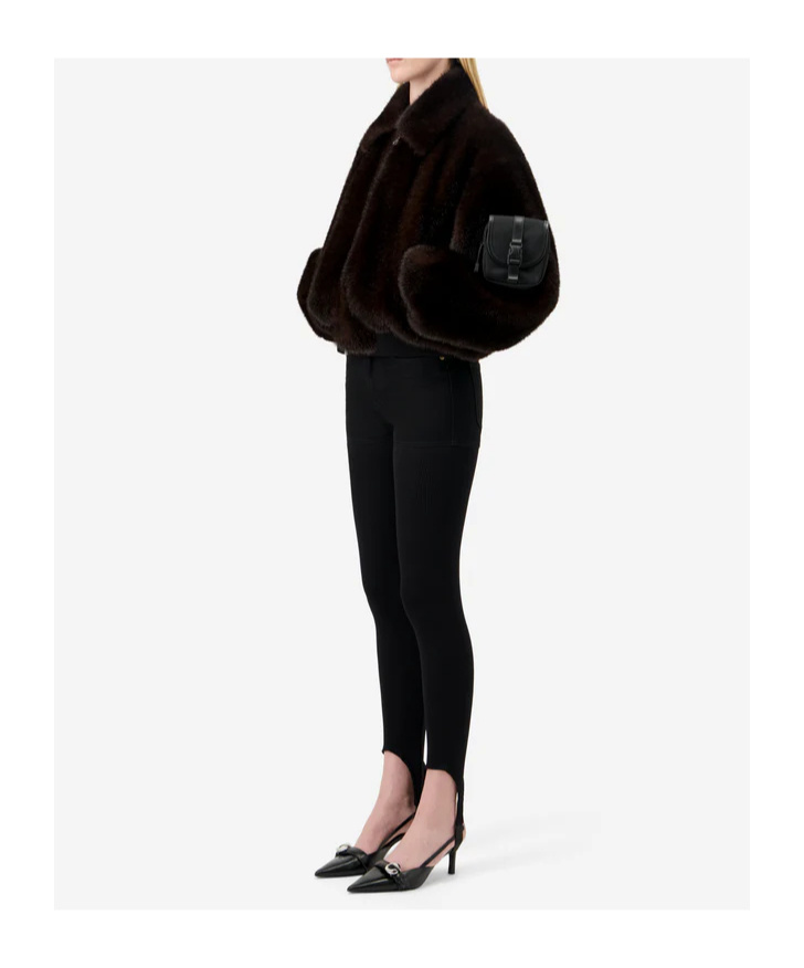 Coperni High-collar Brown Synthetic Fur Bomber Jacket In Brown