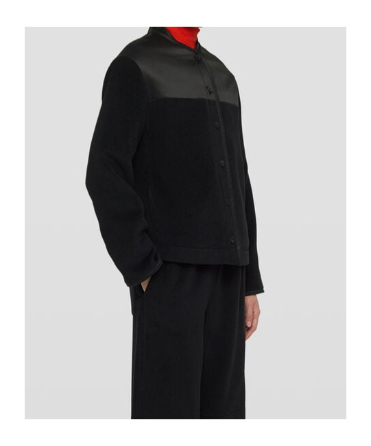 Jil Sander Panelled Fleece Jacket In Black