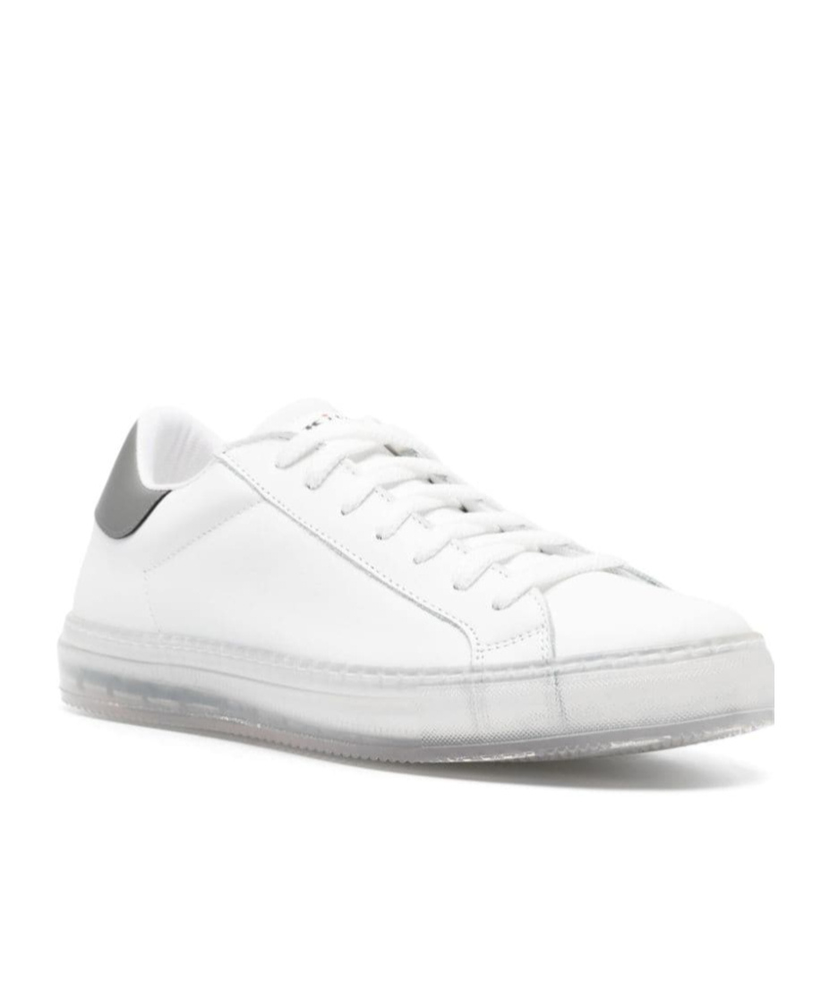 Kiton Ussa088 Leather Sneakers In White