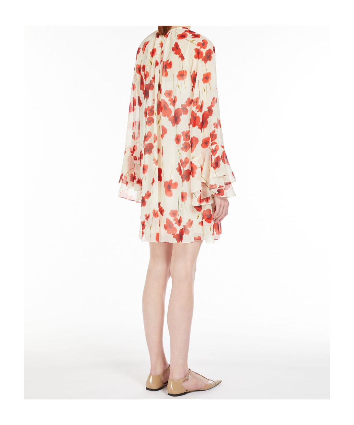 Max Mara Long-sleeved Dress In White