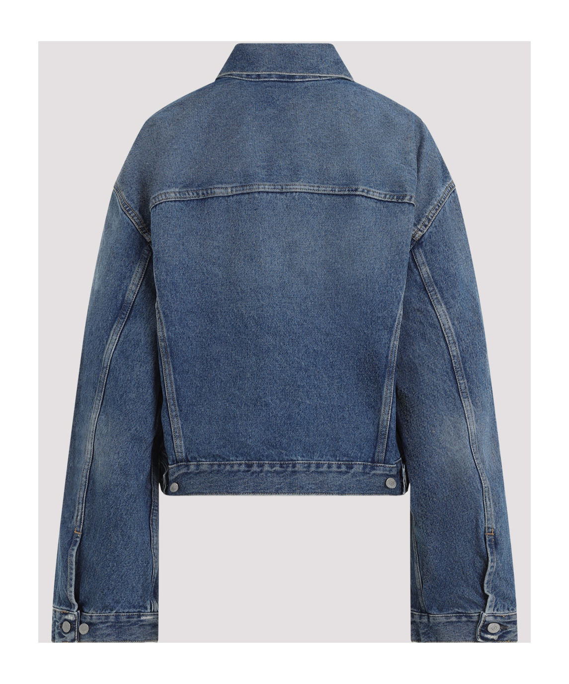 Shop Acne Studios Collared Button-up Denim Jacket In Blue
