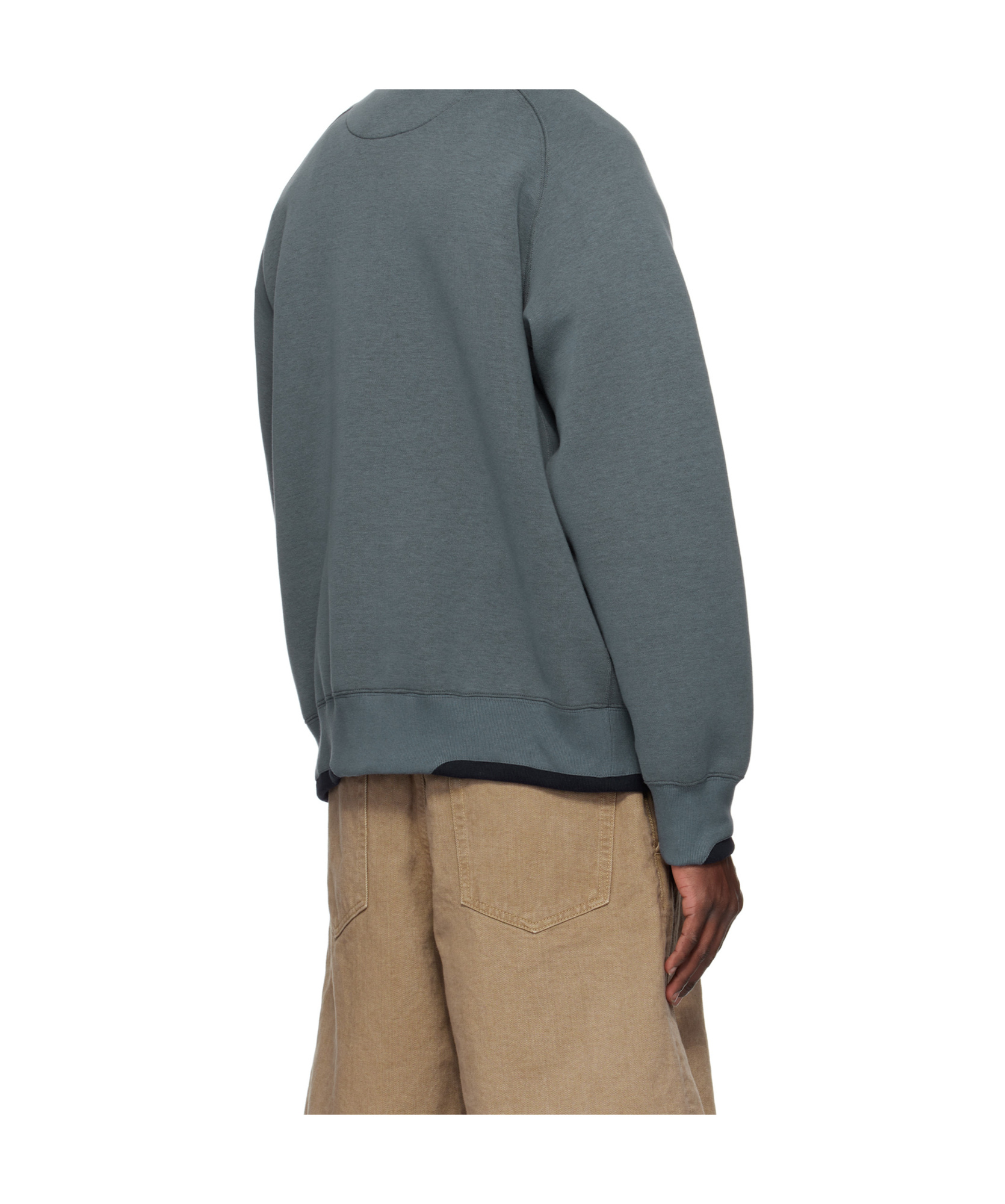 Sacai Round-neck Sweater In Green