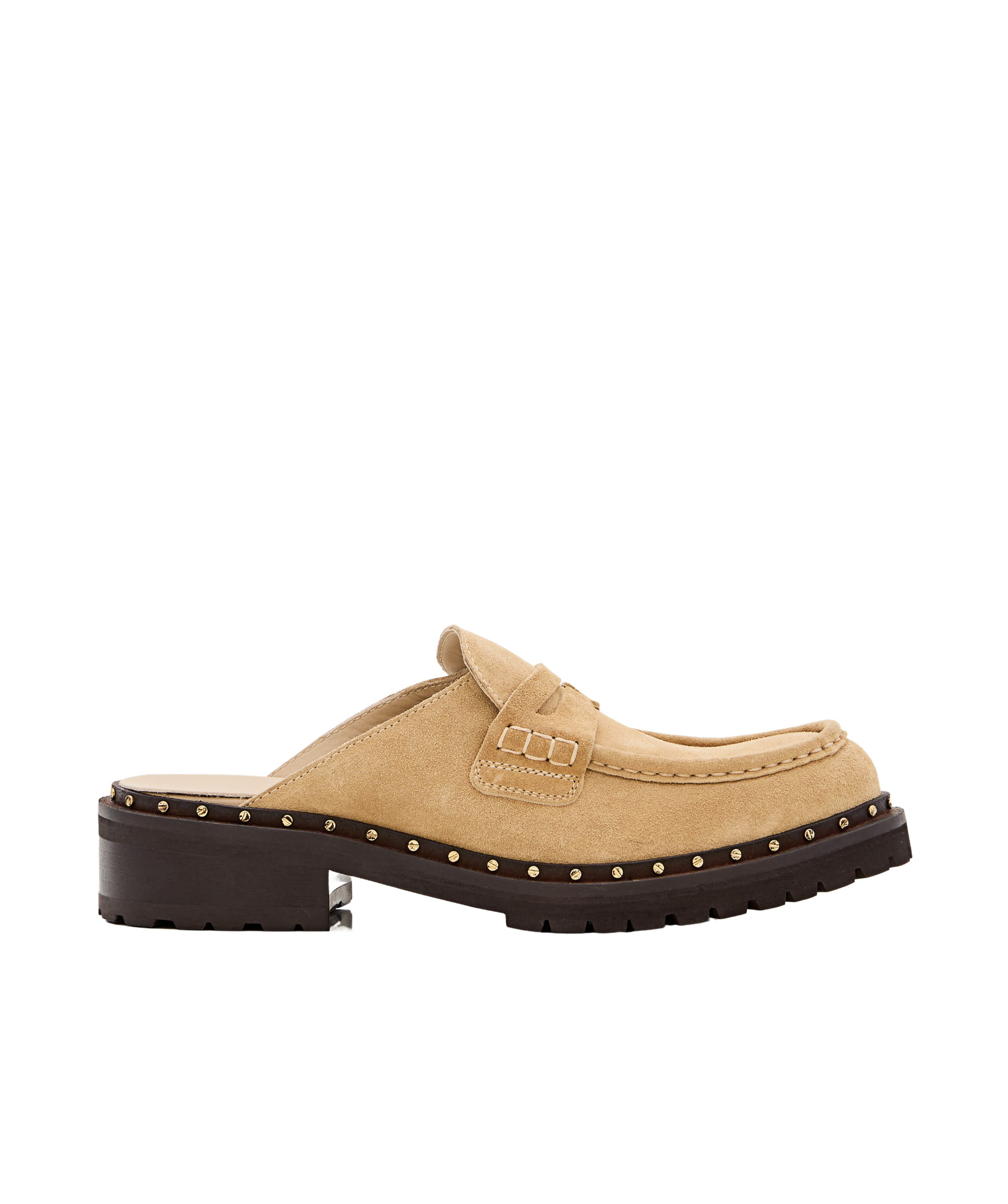 Golden Goose Round Toe Mules In Nude
