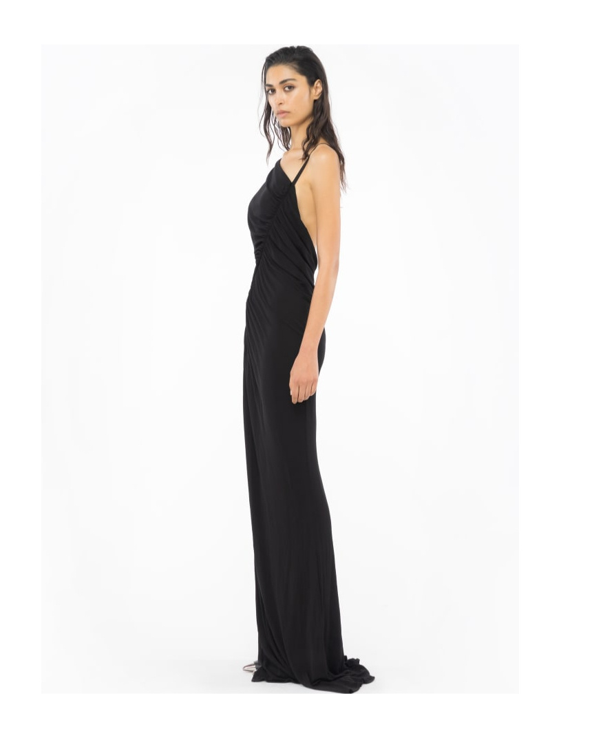Pinko Crepe Interlock Mermaid Dress In Black