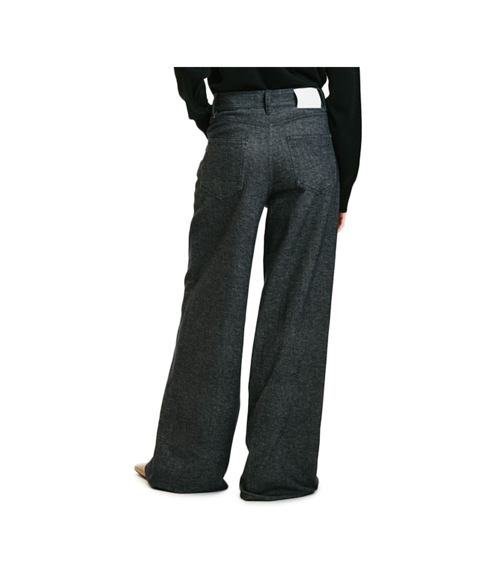 Shop Momoní Belt Loops Slacks In Black