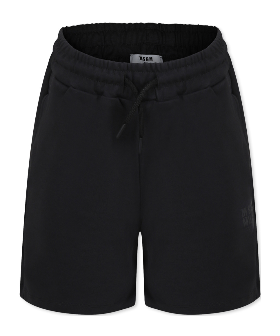 MSGM MSGM KIDS LOGO-PRINTED DRAWSTRING SHORTS