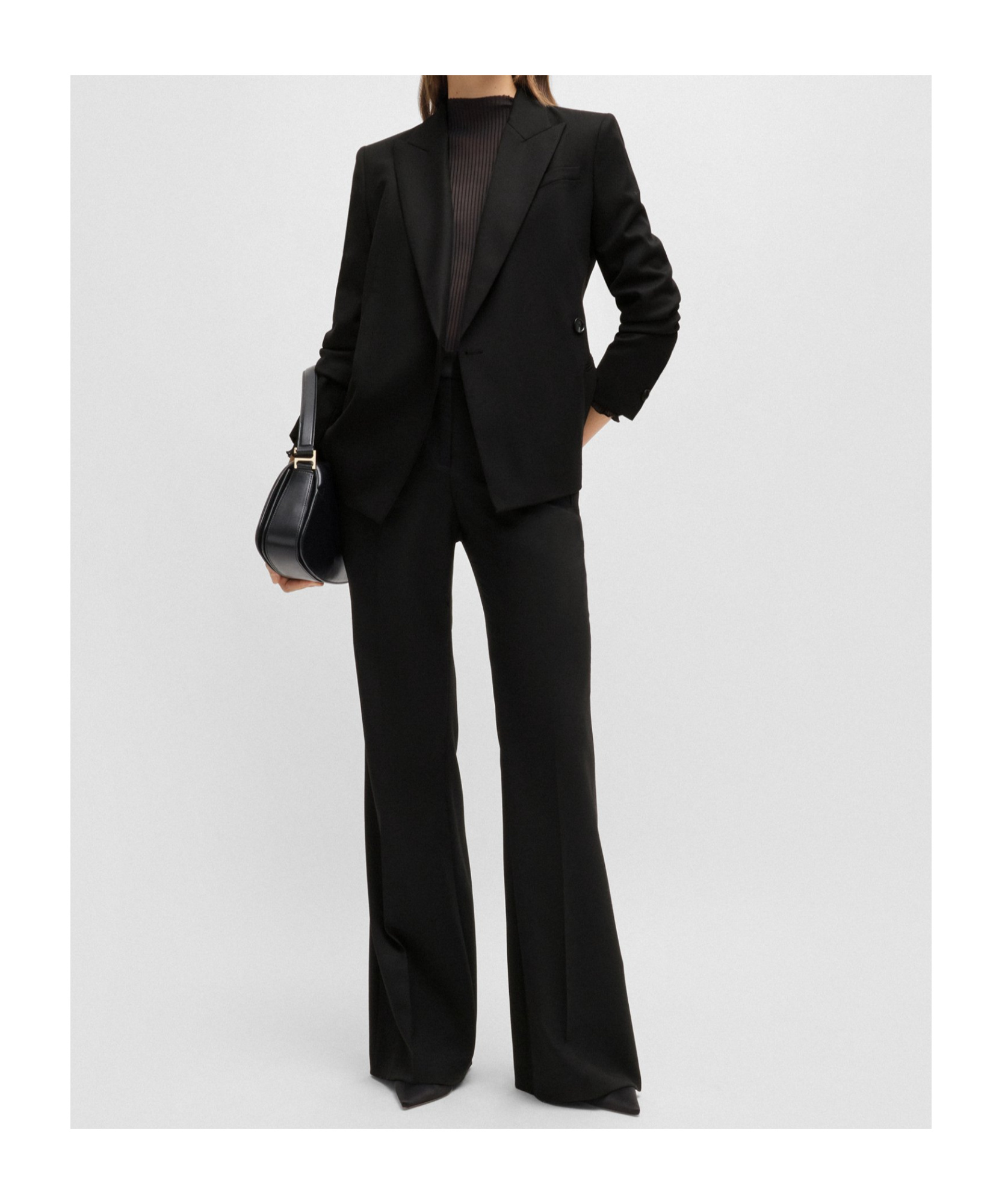 Hugo Boss Slim-fit Jacket In Wool-blend Twill In Black