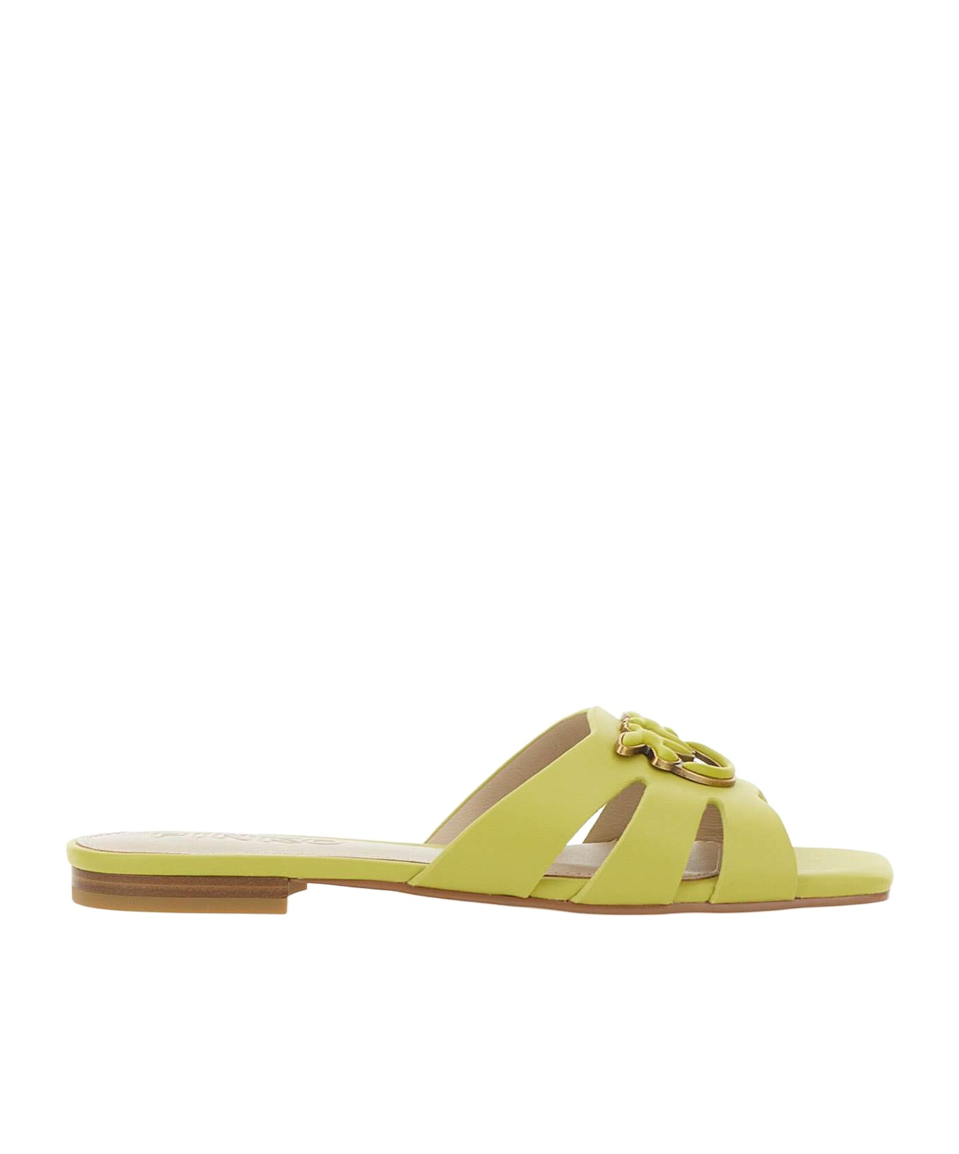 Shop Pinko Love Birds-motif Sandals In Green