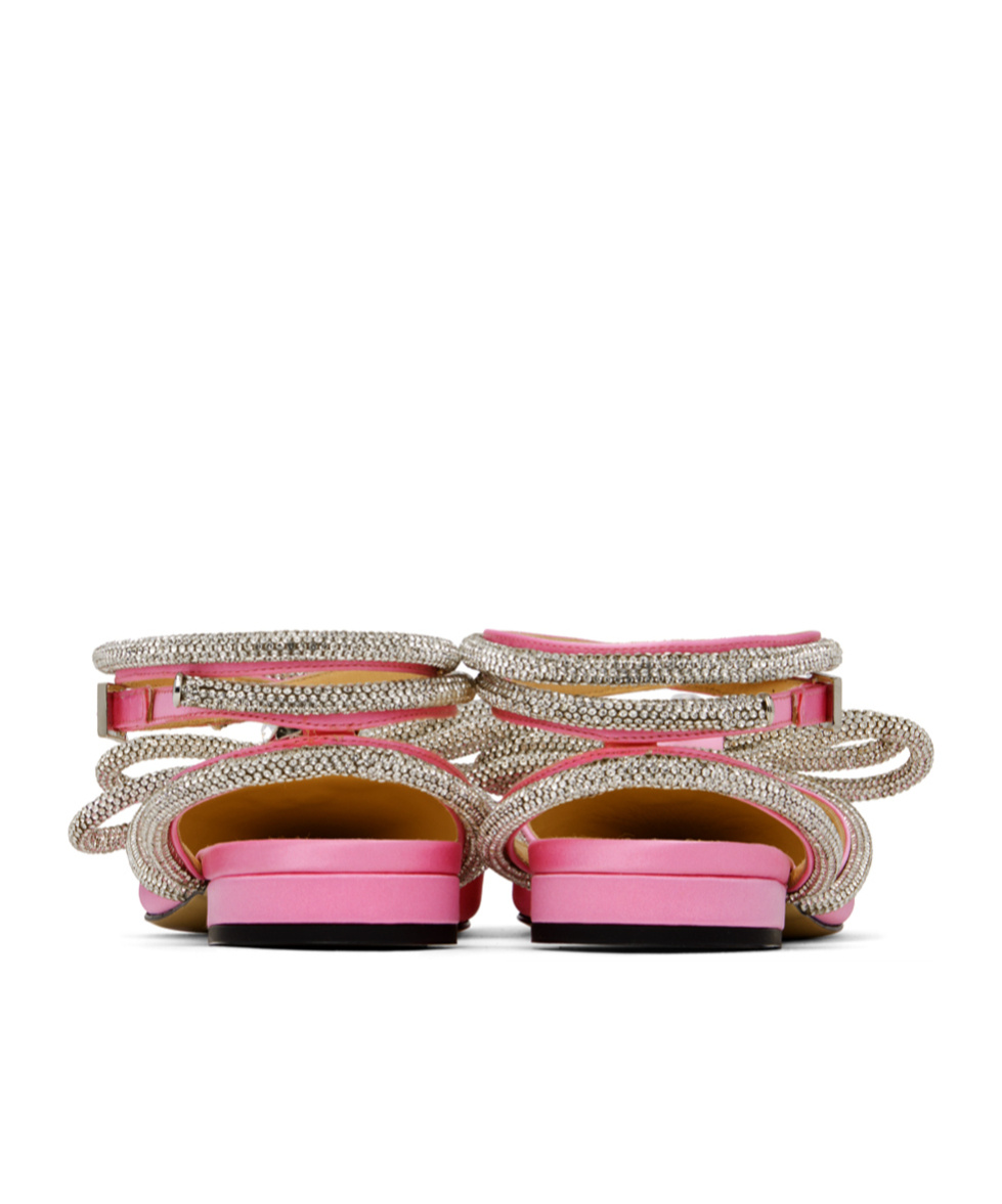 Mach&mach Pointed Bow Tie Flat Sole Shoes In Pink