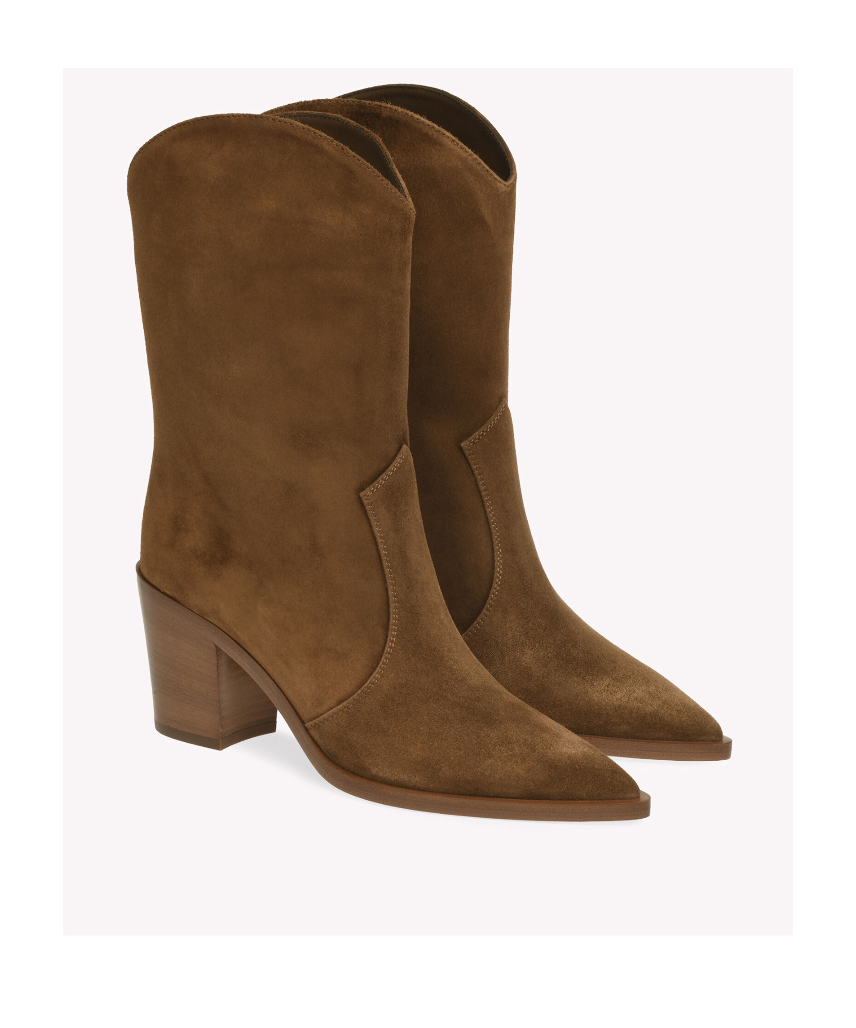 Gianvito Rossi Denver Pointed-toe Boots In Brown