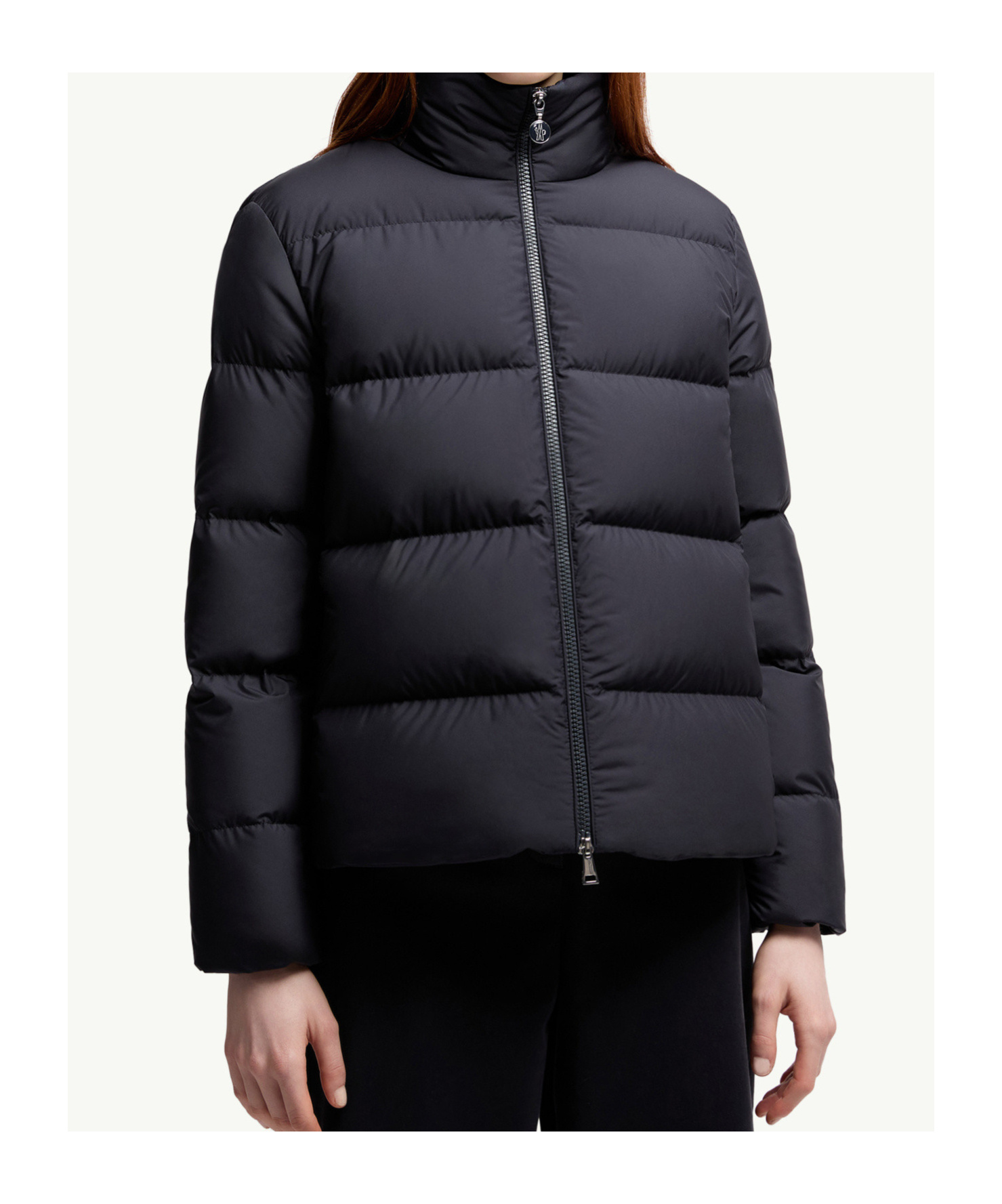 Moncler Women Blue Mauzun Short Down Jacket In Black