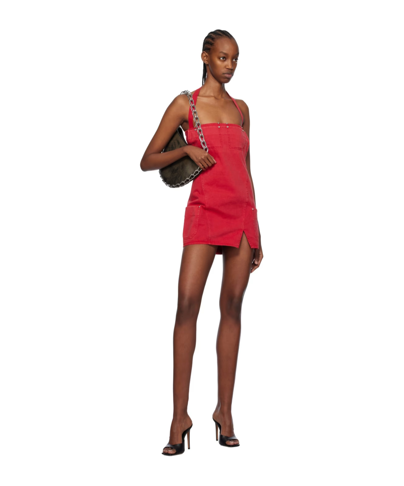 Dion Lee Open-back Apron Minidress In Red