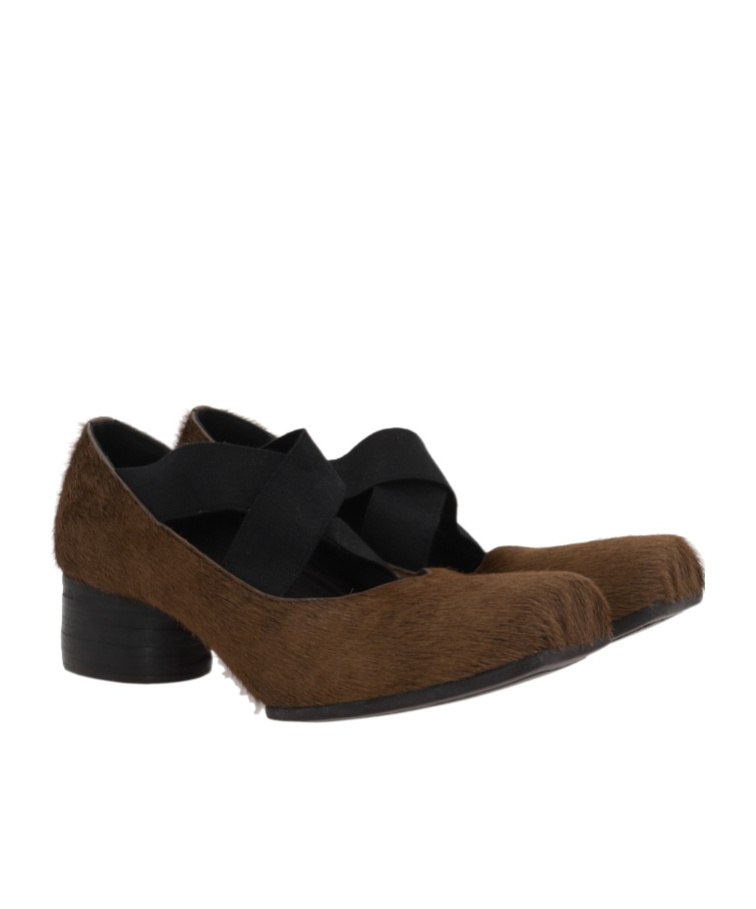 Shop Uma Wang Square-toed Ballet Shoes In Brown