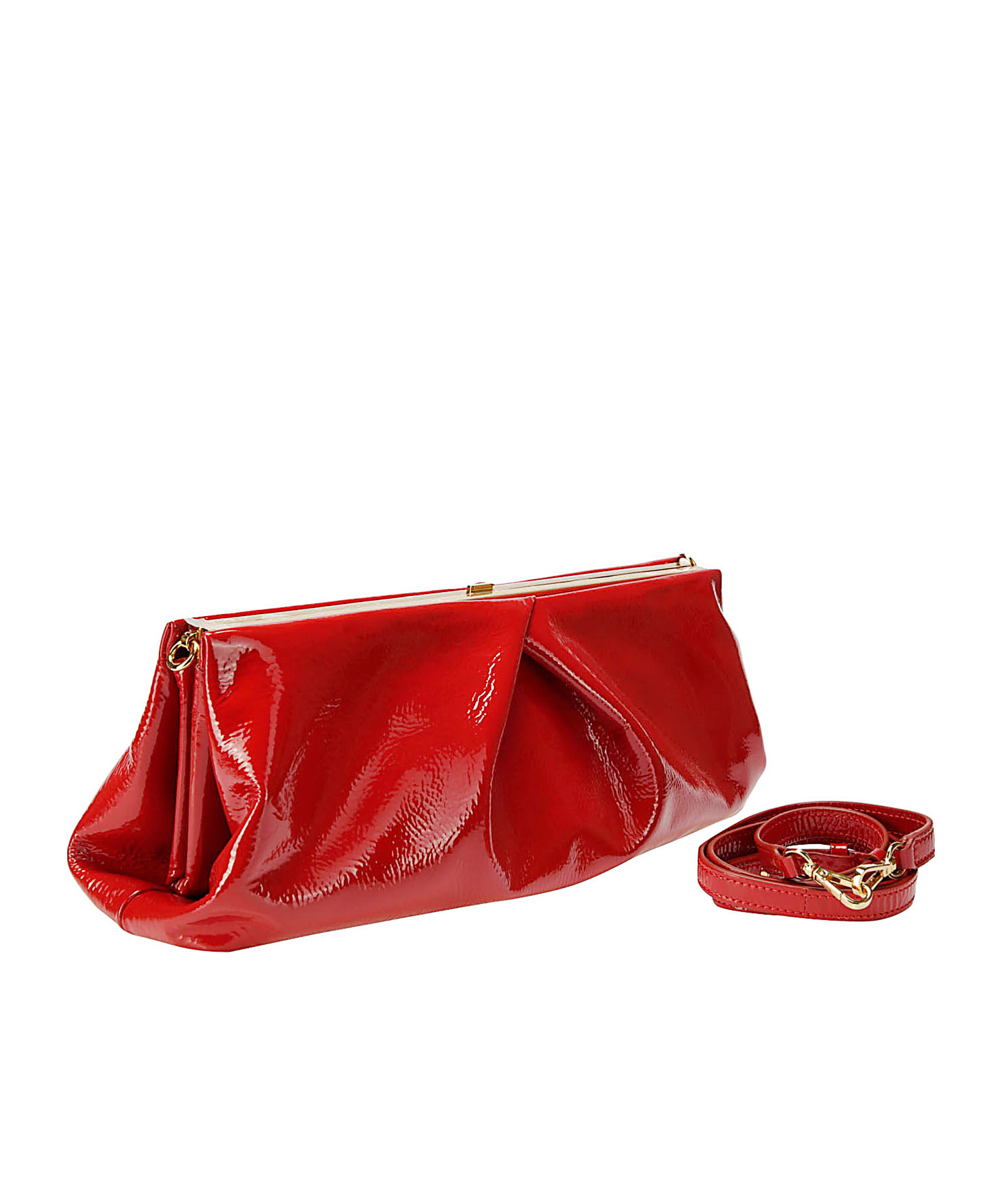 Dries Van Noten Large Clutch Bag In Painted Leather In Red