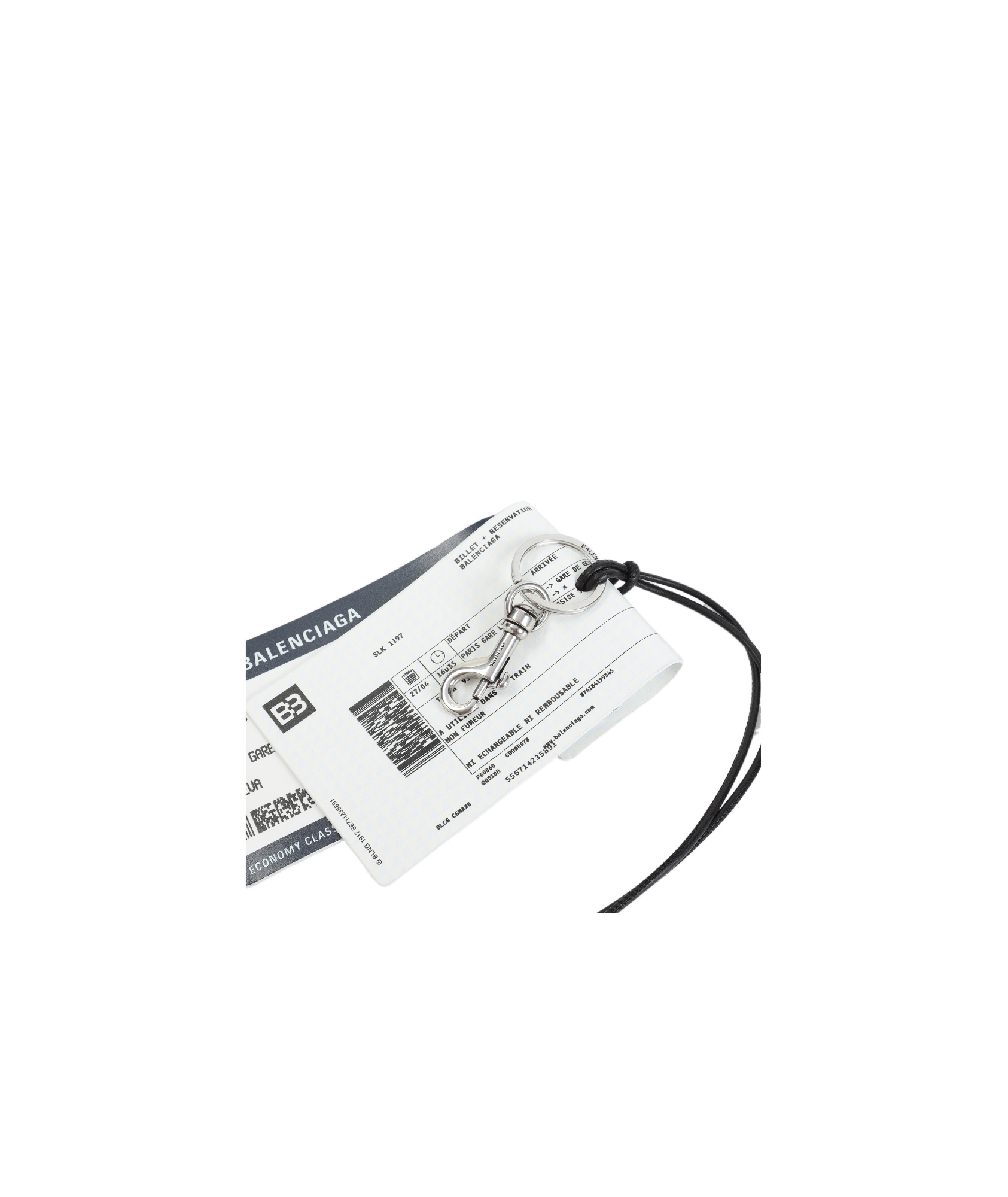 Balenciaga Train Ticket Keyring Men In White