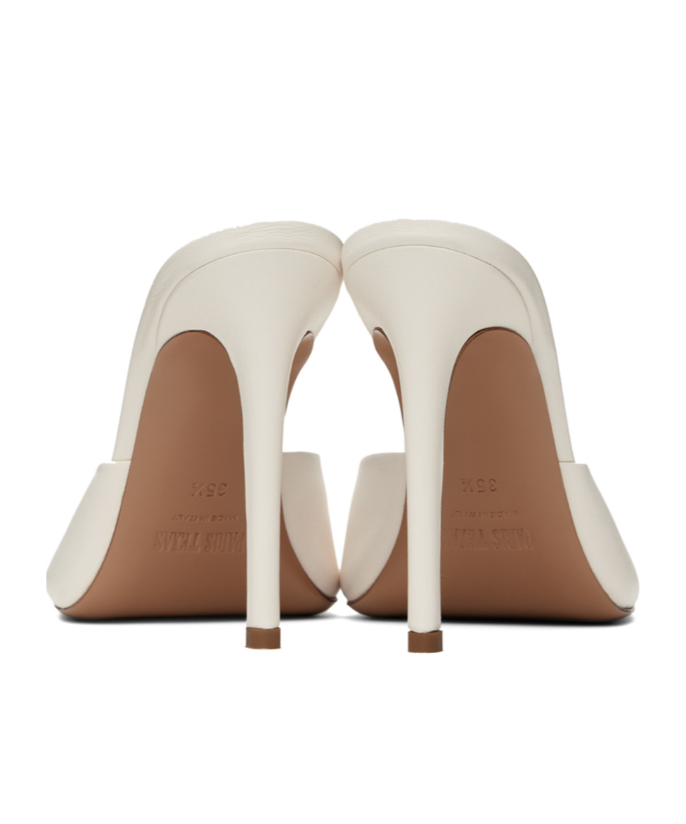 Paris Texas 110mm Leather Mules In White