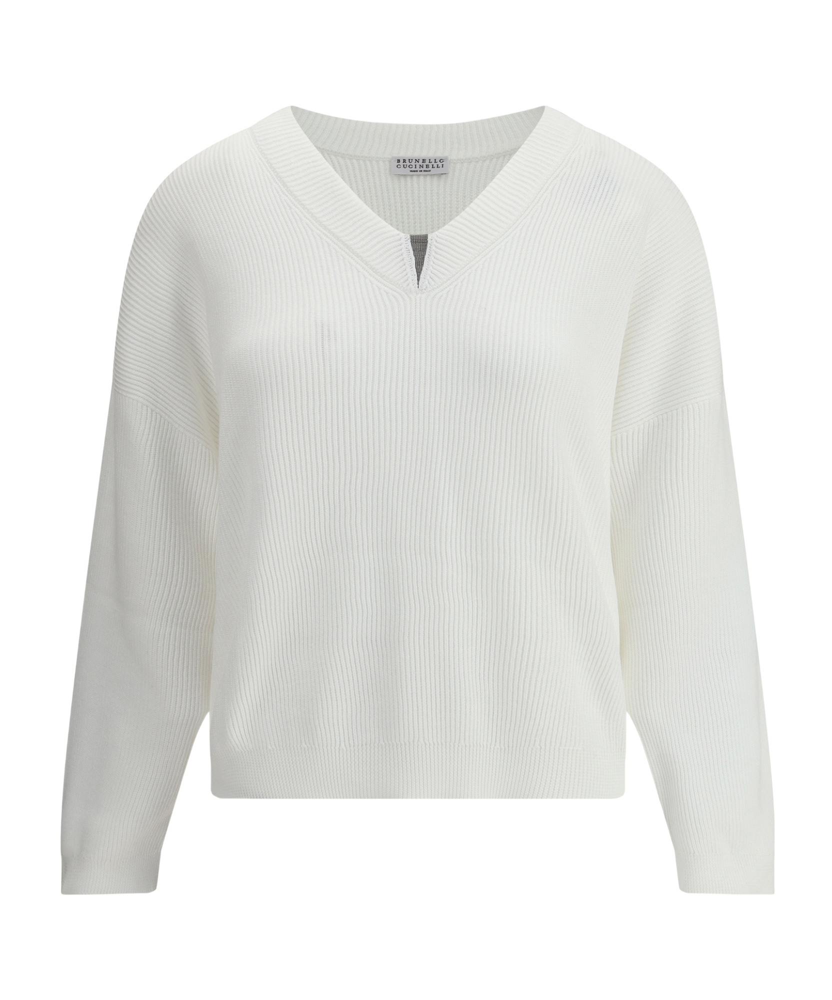 Shop Brunello Cucinelli Monili-embellished Sweater In White