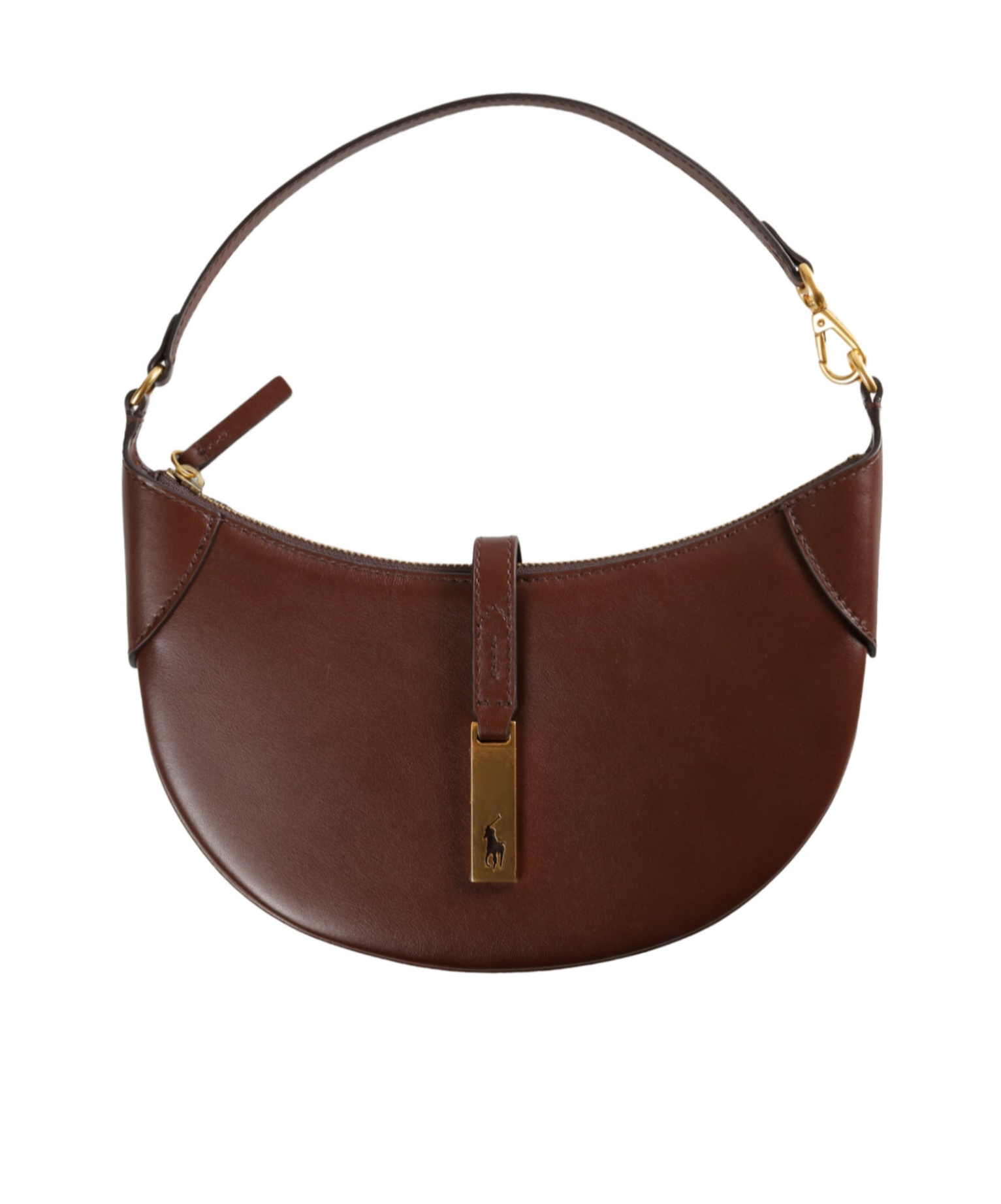 Polo Ralph Lauren Zippered Handbag In Brown