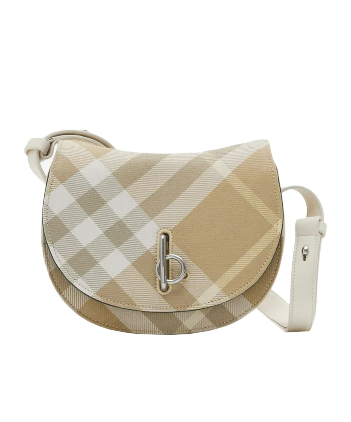 Burberry Rocking Horse Check-pattern Crossbody Bag In Nude