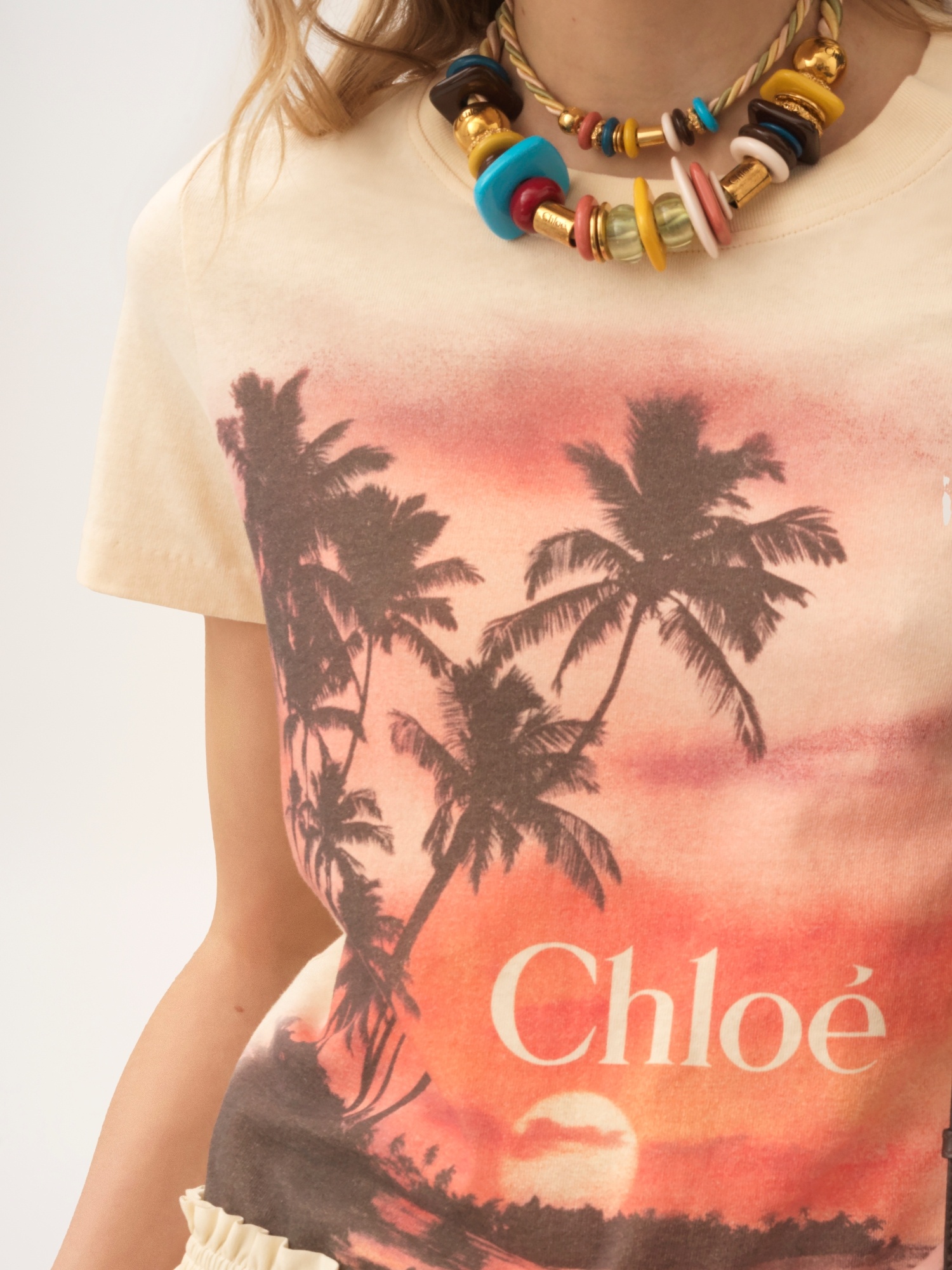 Chloé Graphic Illustration Crew Neck T-shirt In White