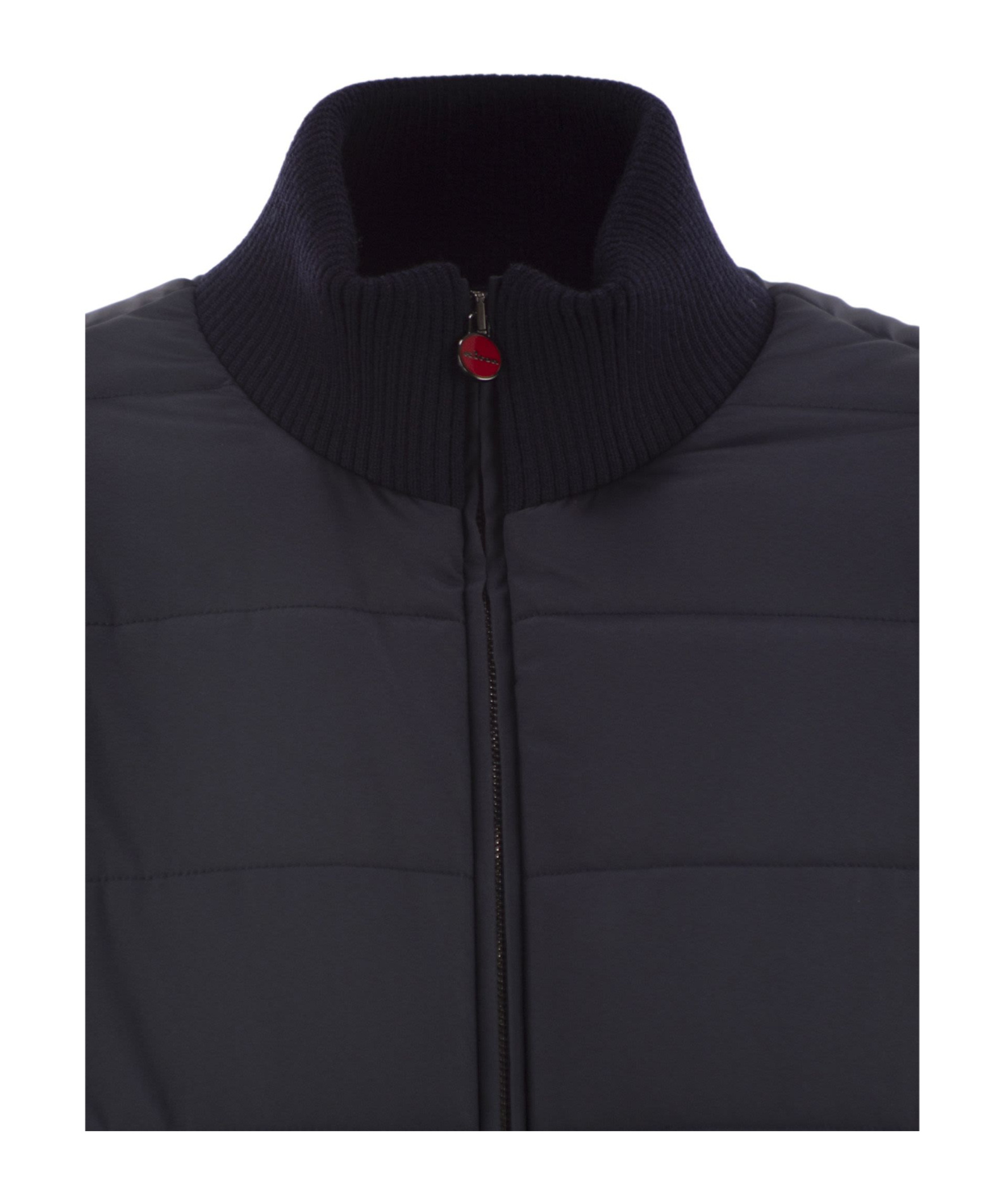 Kiton Technical Fabric Bomber Jacket In Blue