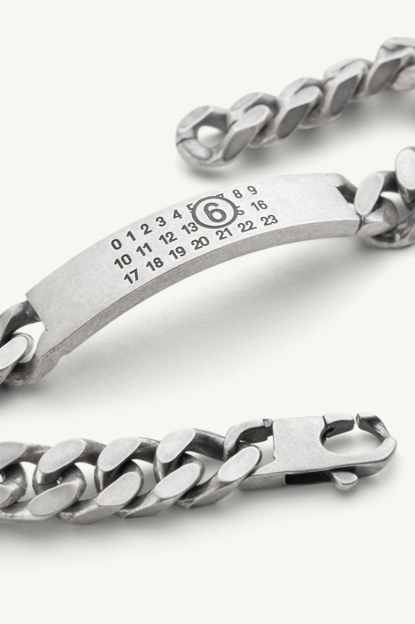 Mm6 Maison Margiela Silver Classic Chain Bracelet In White