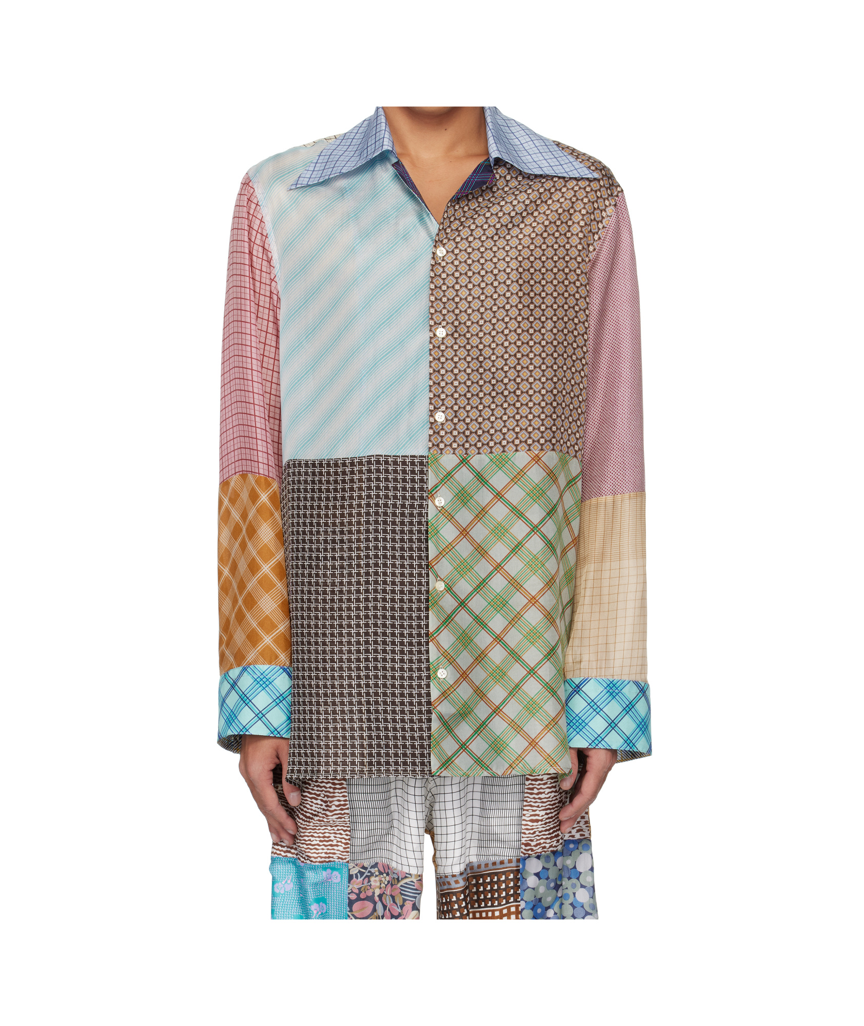 Marine Serre Regenerated Silk-scarves Shirt