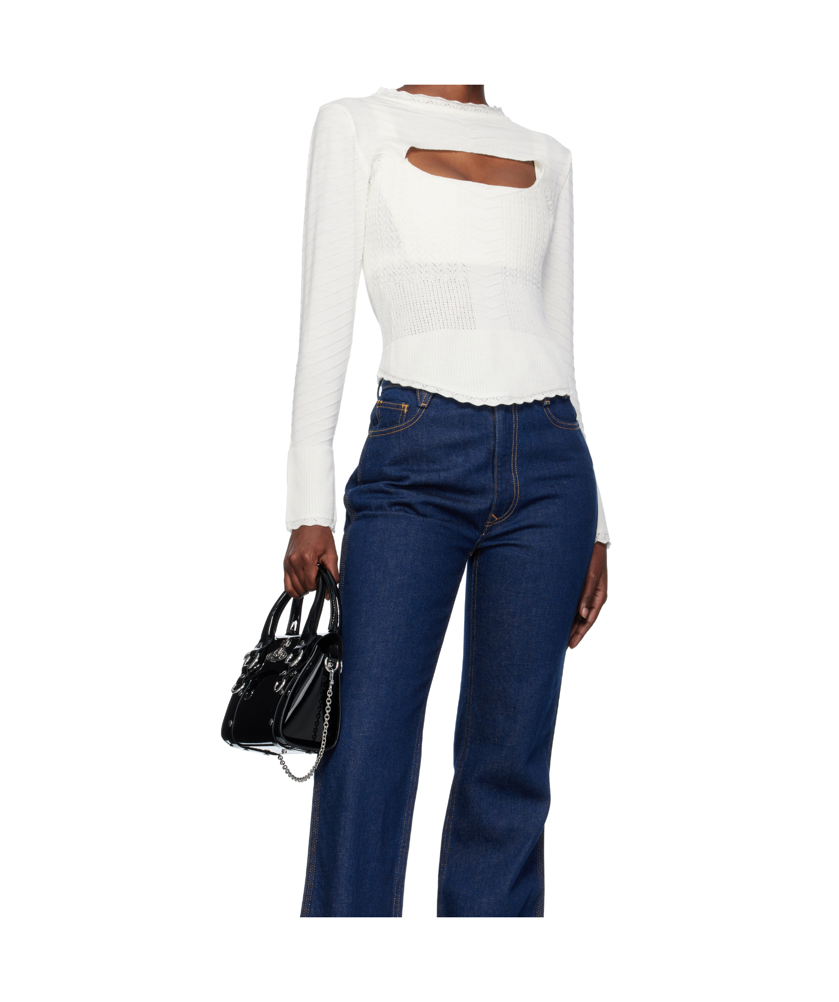 Vivienne Westwood Cut-out Knitted Top In White