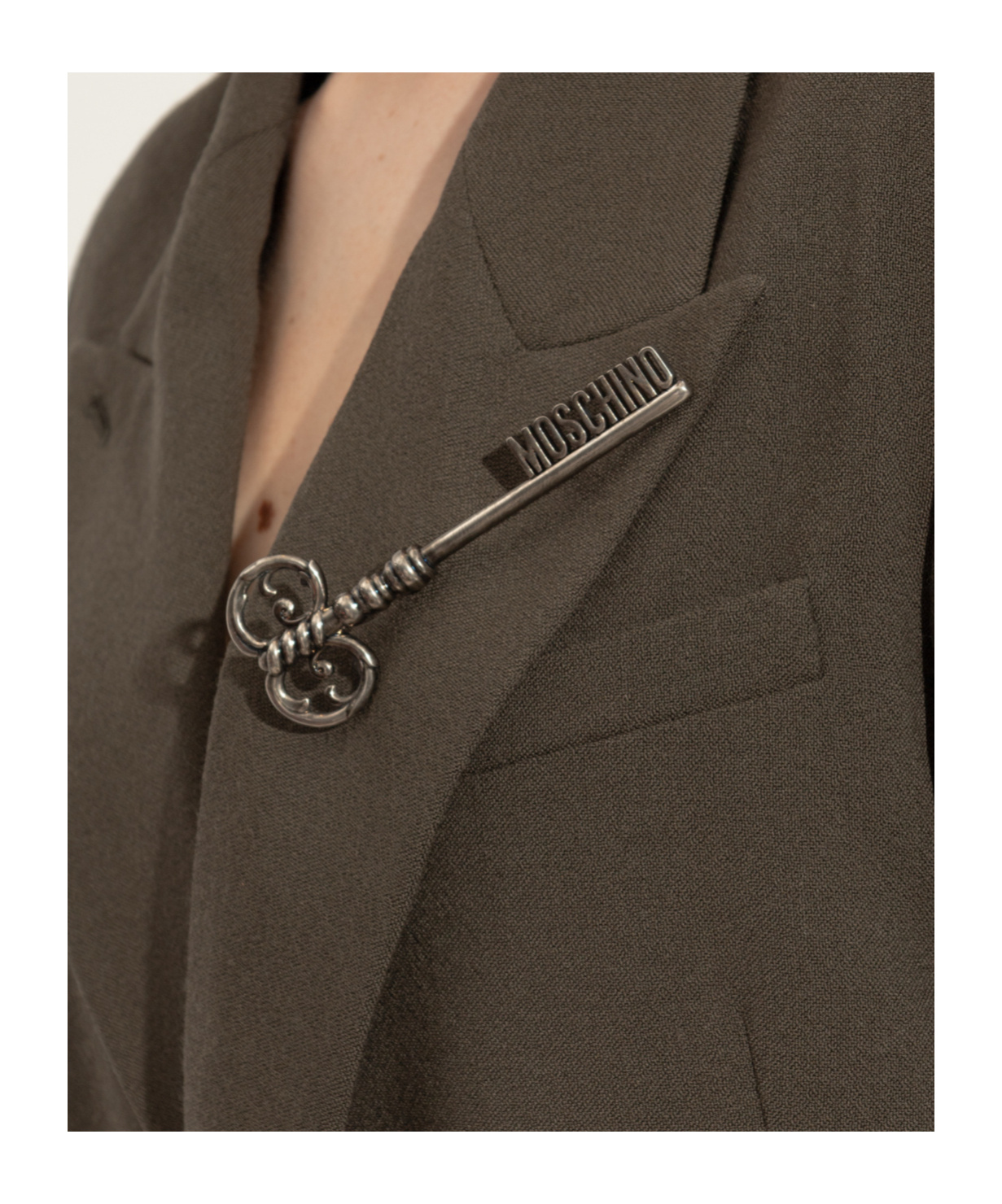 Moschino Ornate-key Brooch In Metallic