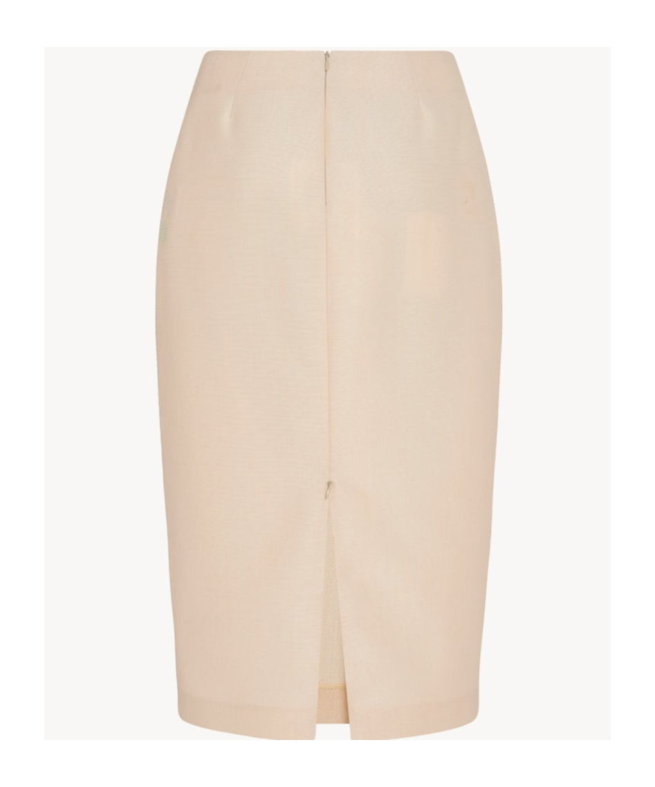 The Row Wool Zipper Skirt In Nude