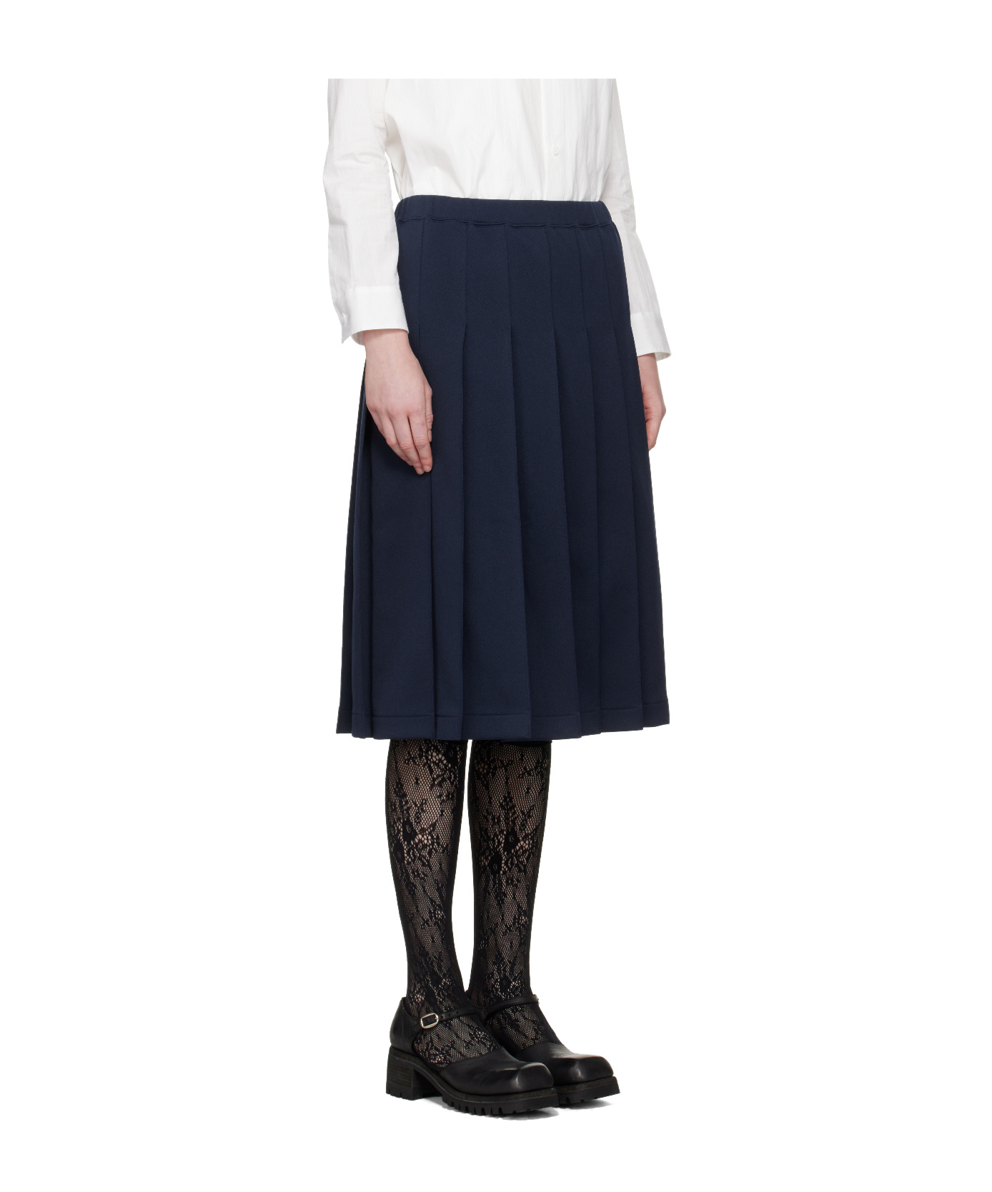 Comme Des Garçons Girl Pleated Midi Skirt In Blue