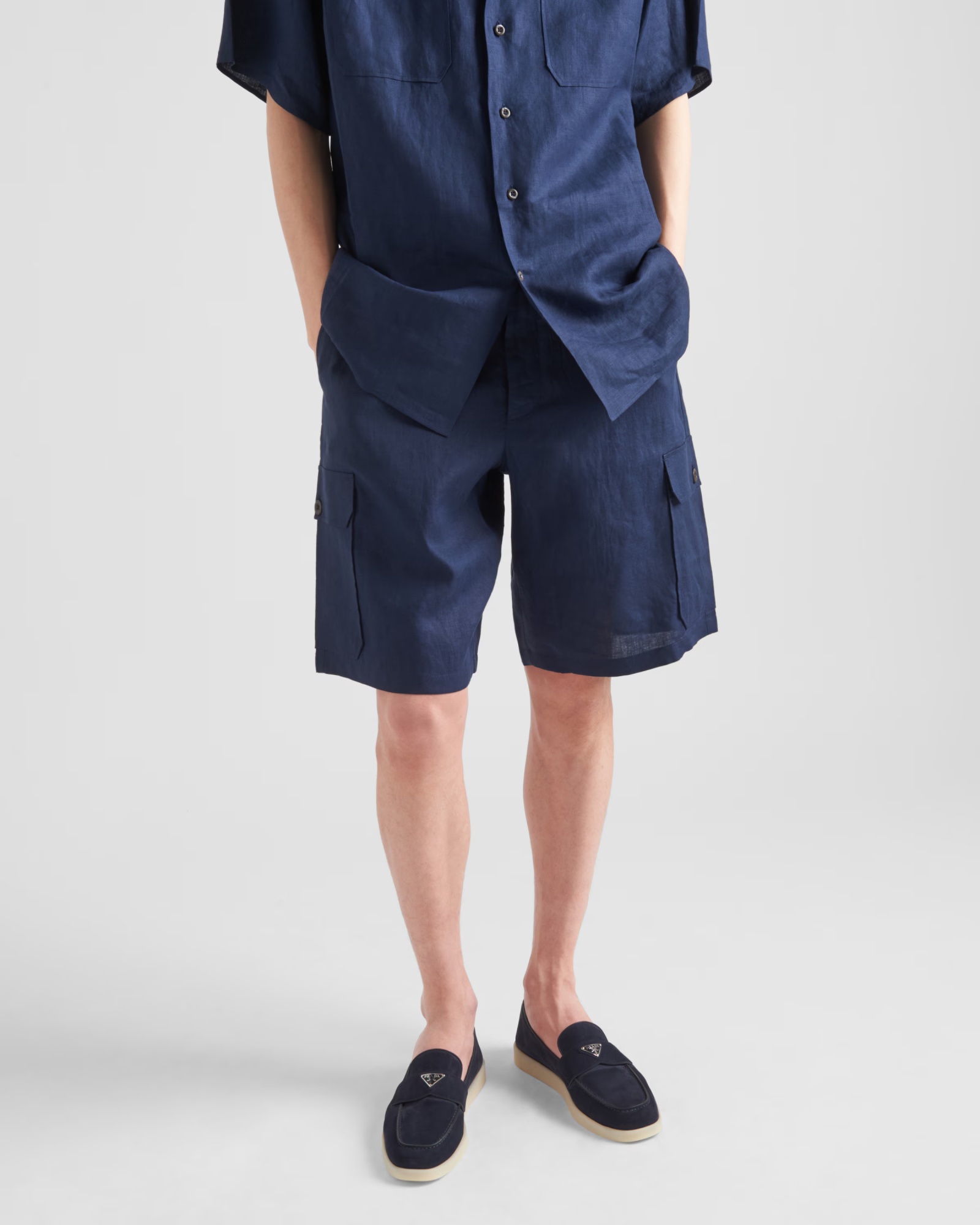 Prada Saint Tropez Loafers In Blue