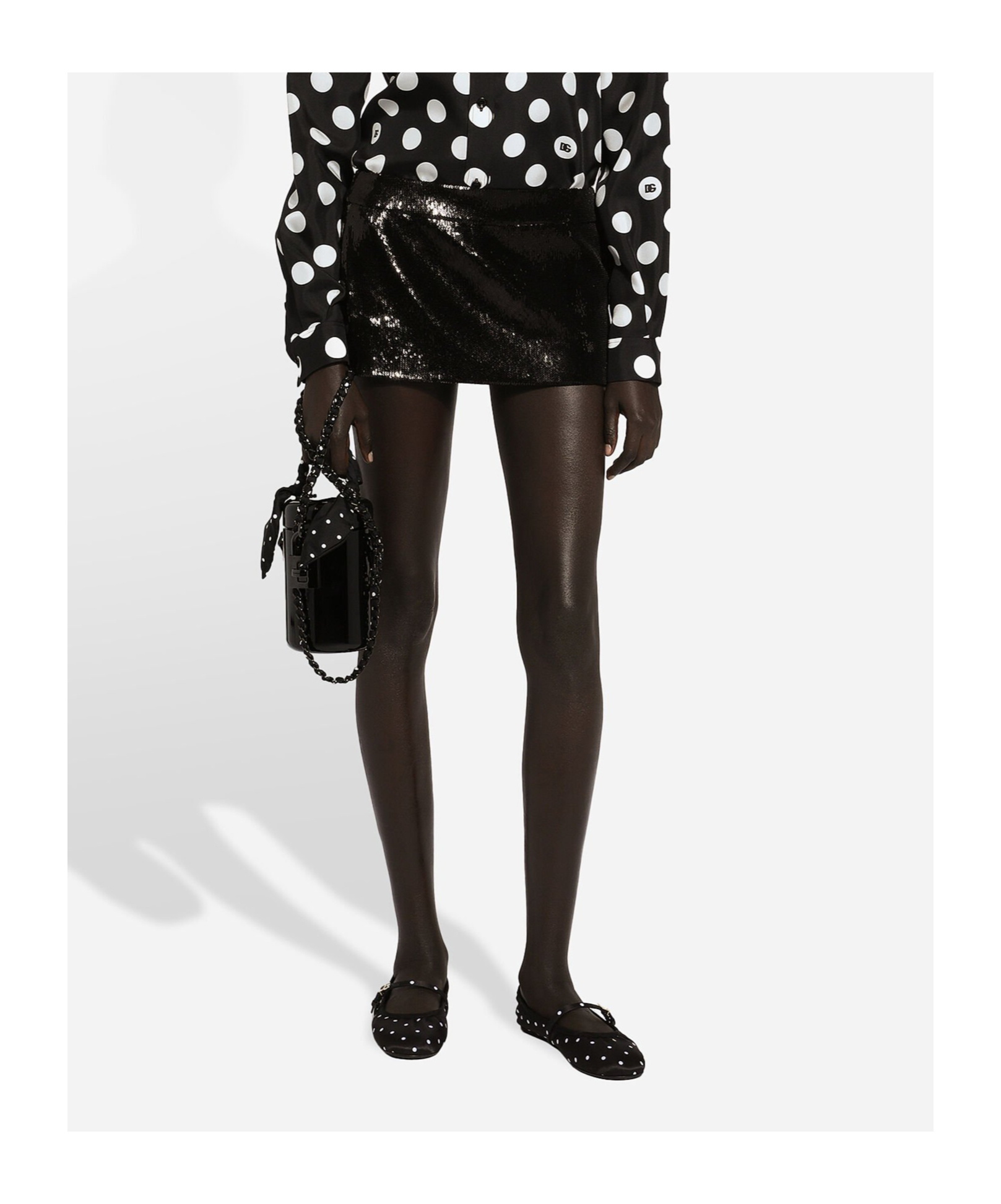 Dolce & Gabbana Sequined Low-rise Miniskirt In Black