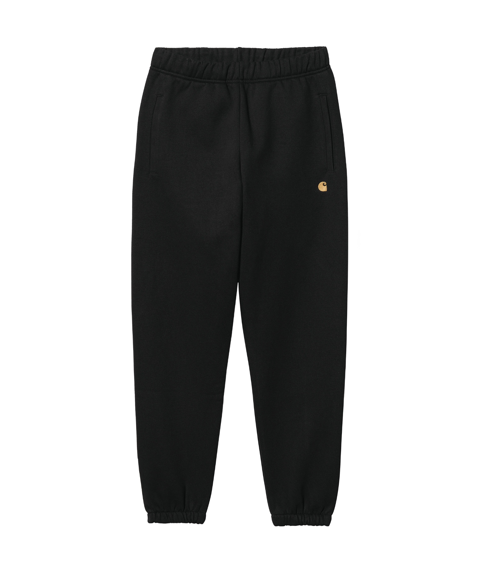 Carhartt Cotton Hoodie In Black With Embroidered Front Logo In Black