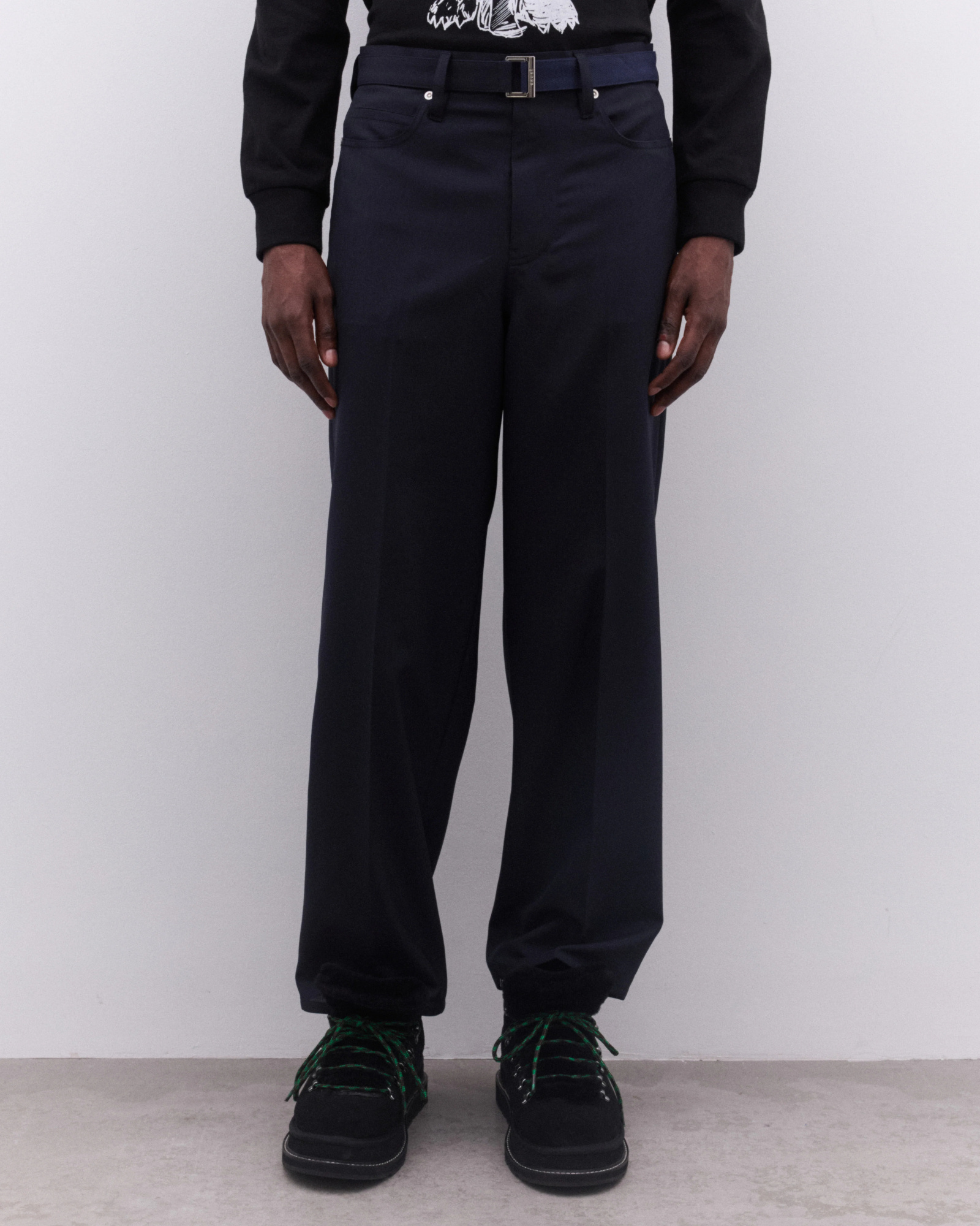 Sacai Belt Loops Slacks In Black