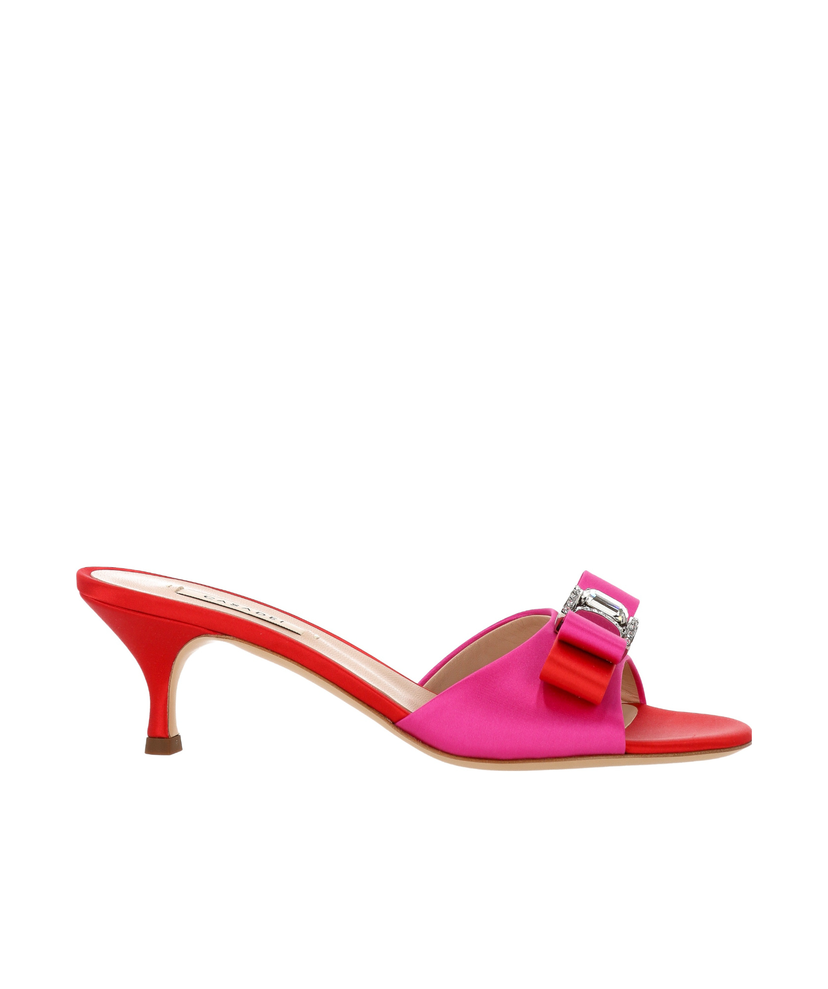 Casadei Bow Embellished Sandals In Pink