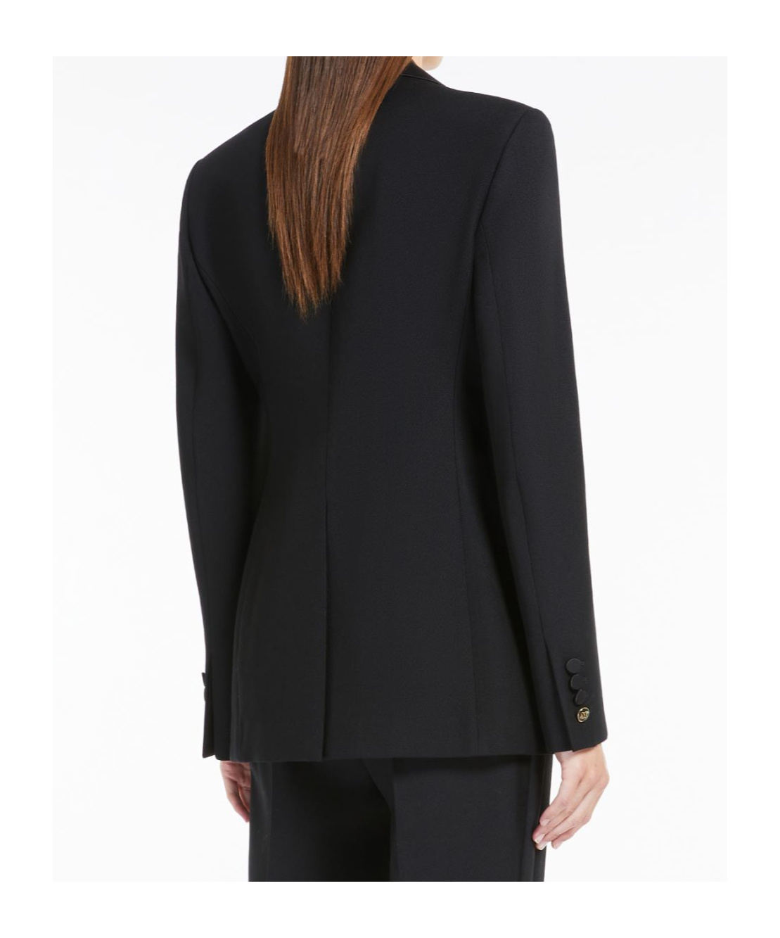 Max Mara Lapel Long-sleeved Suit Coat In Black