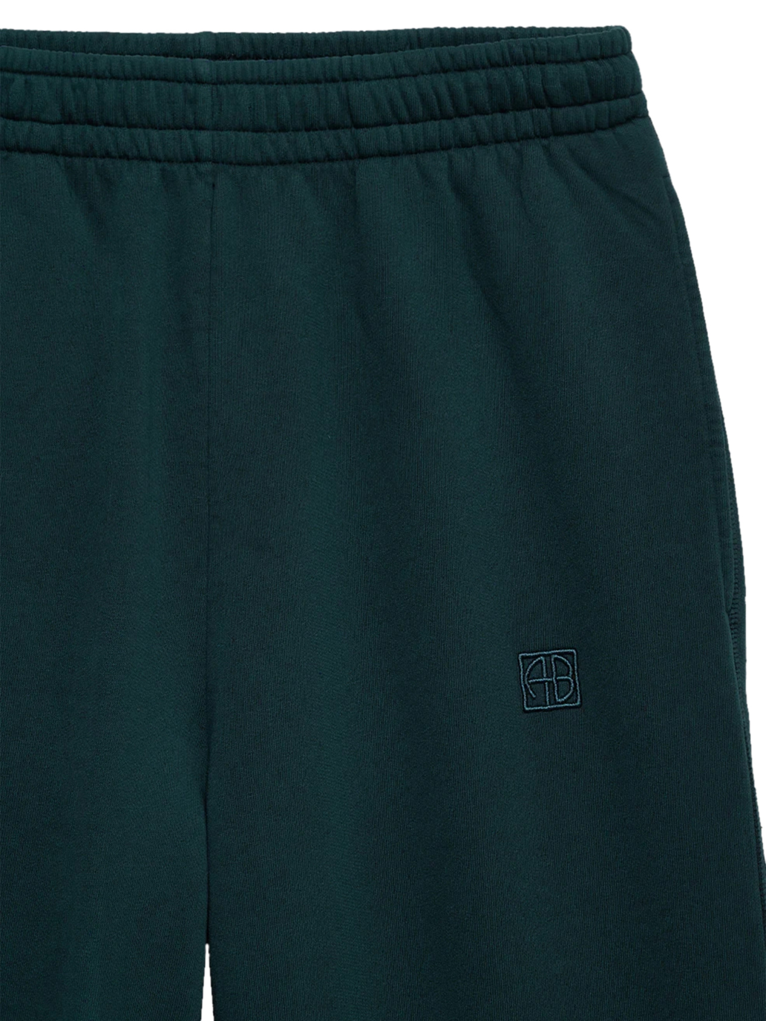 Anine Bing Monogram-embroidered Track Pants In Green