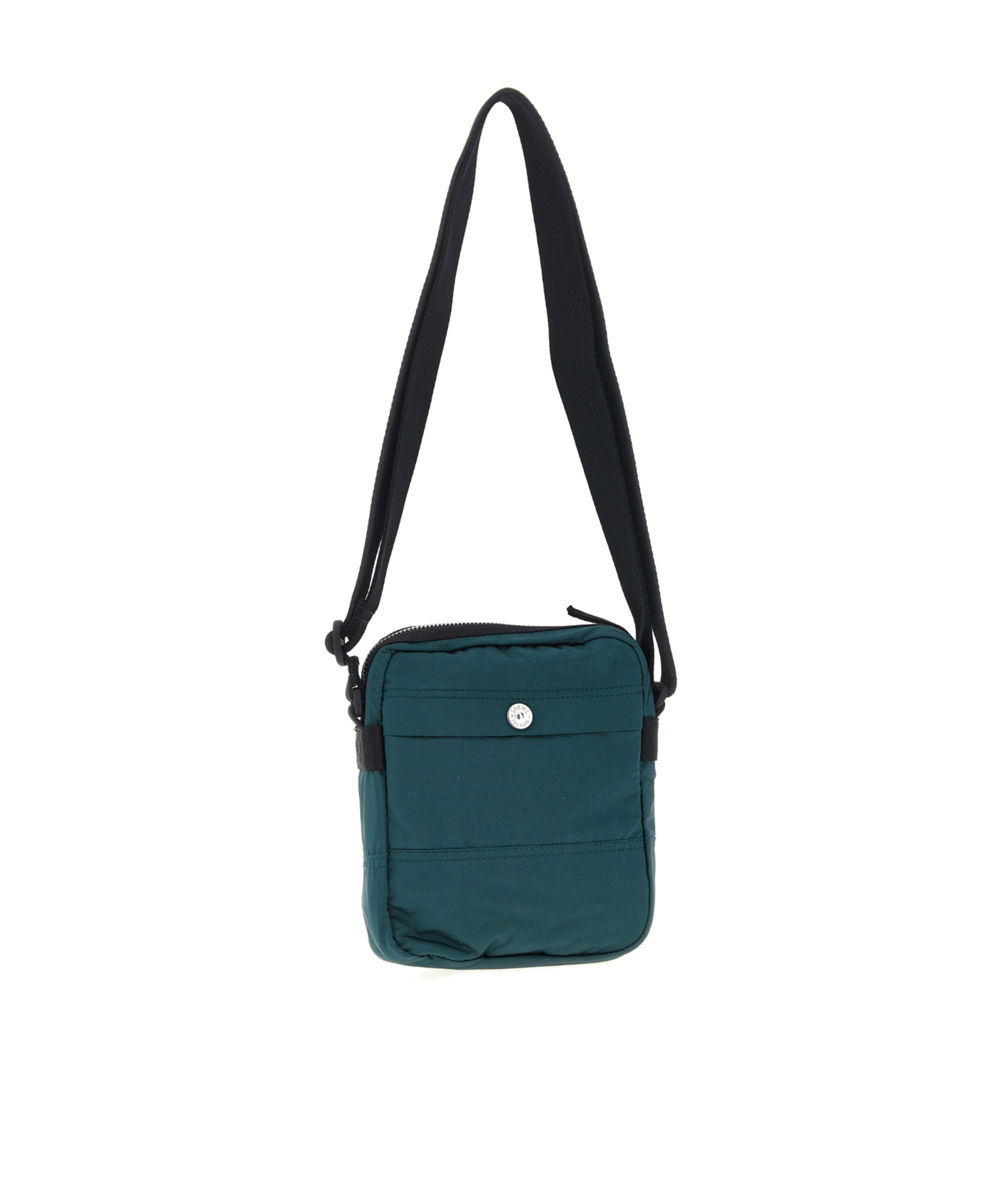 Stone Island Patch Logo Adjustable Shoulder Strap Front Pocket In Green