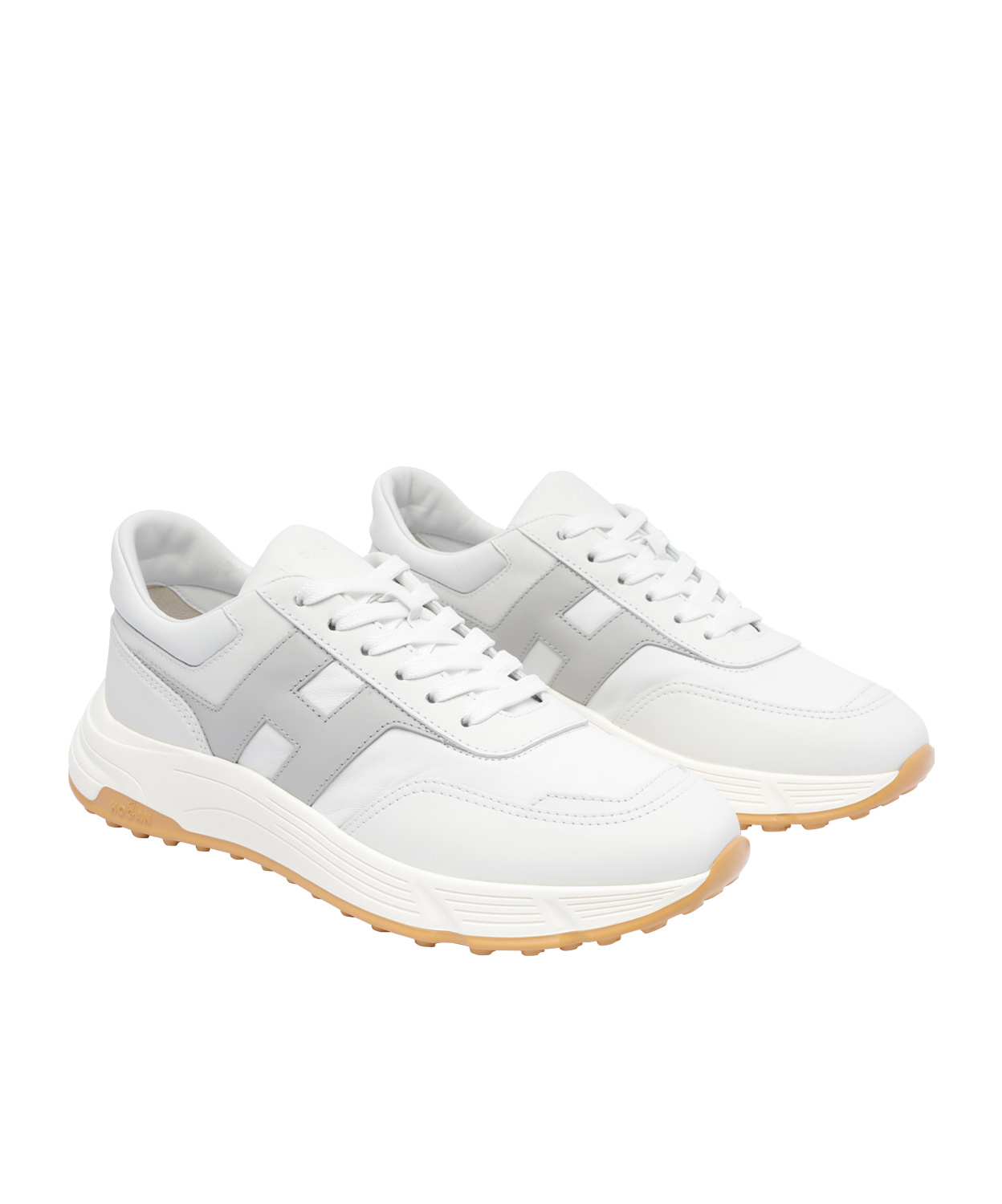 Hogan Hyperlight Smooth Leather Sneakers In White