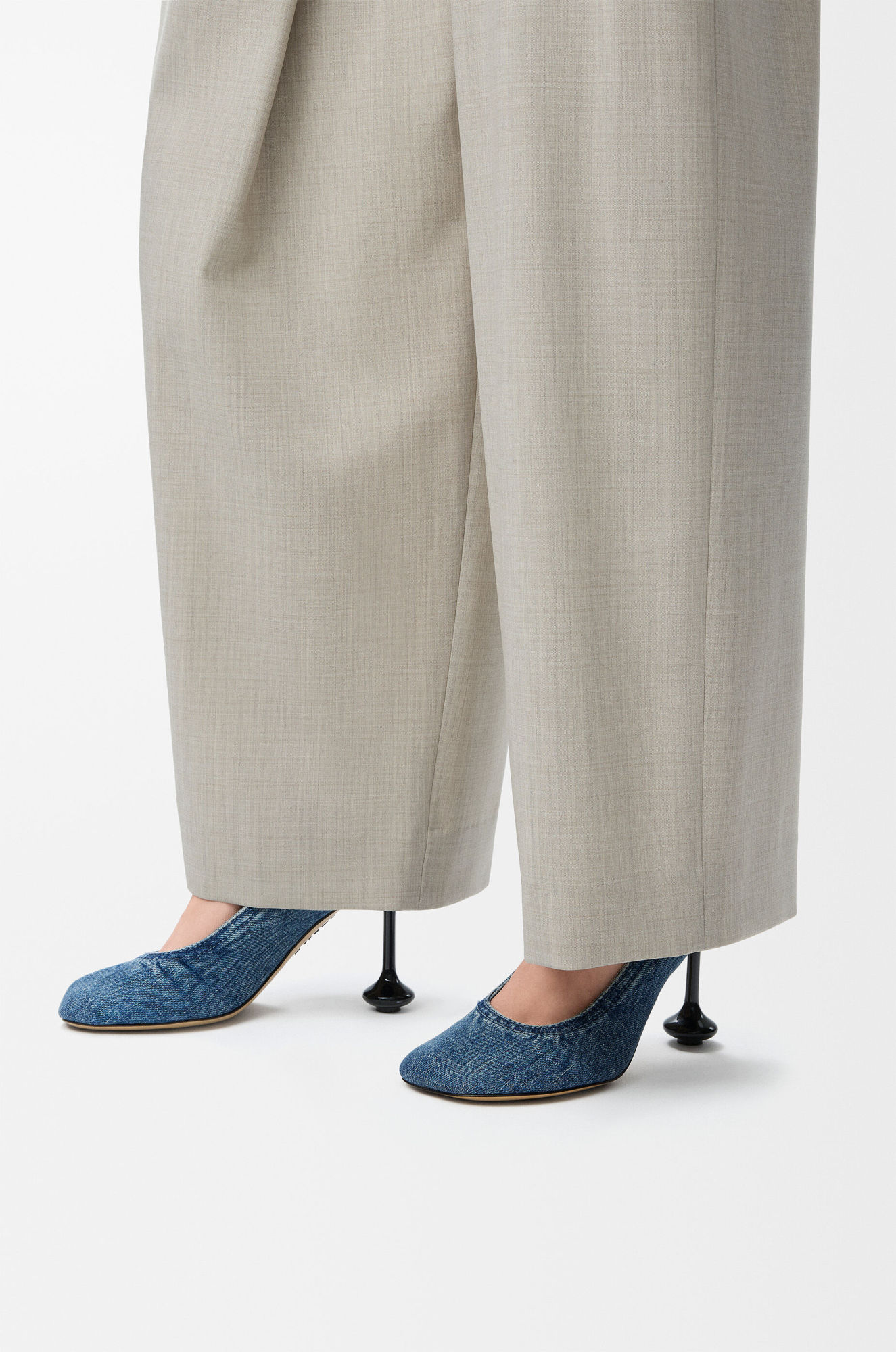 Loewe Toy Denim Drop Stiletto Pumps In Blue