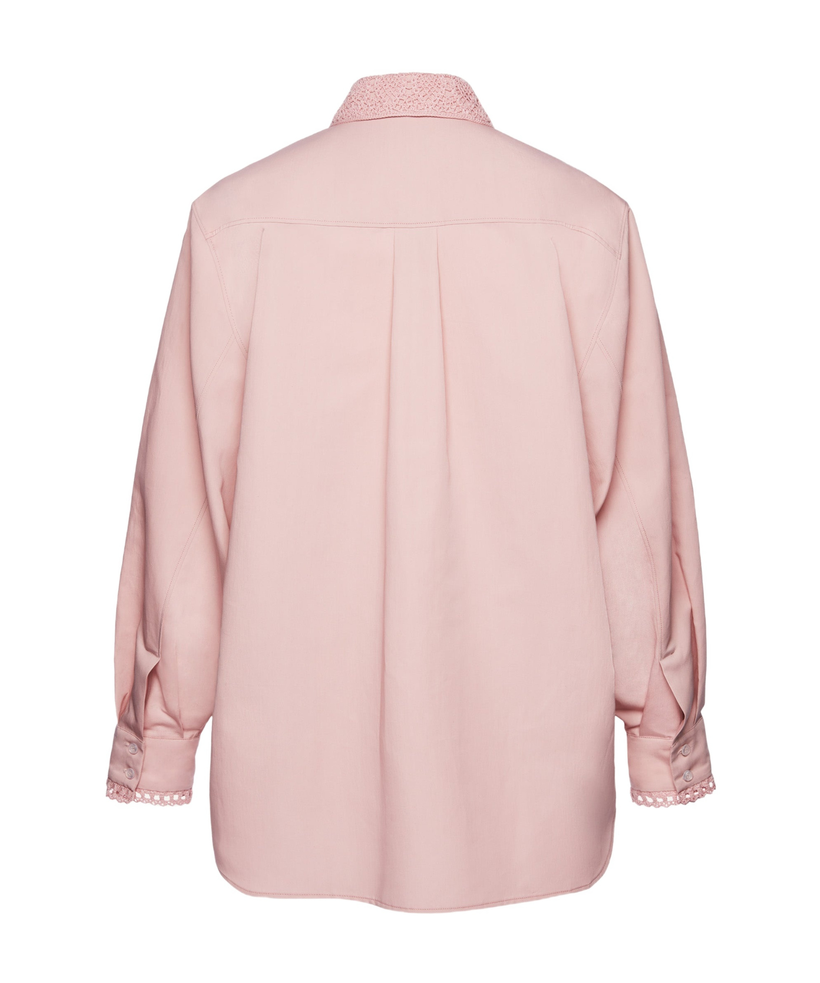 Magda Butrym Crochet Collar Button-up Shirt In Pink