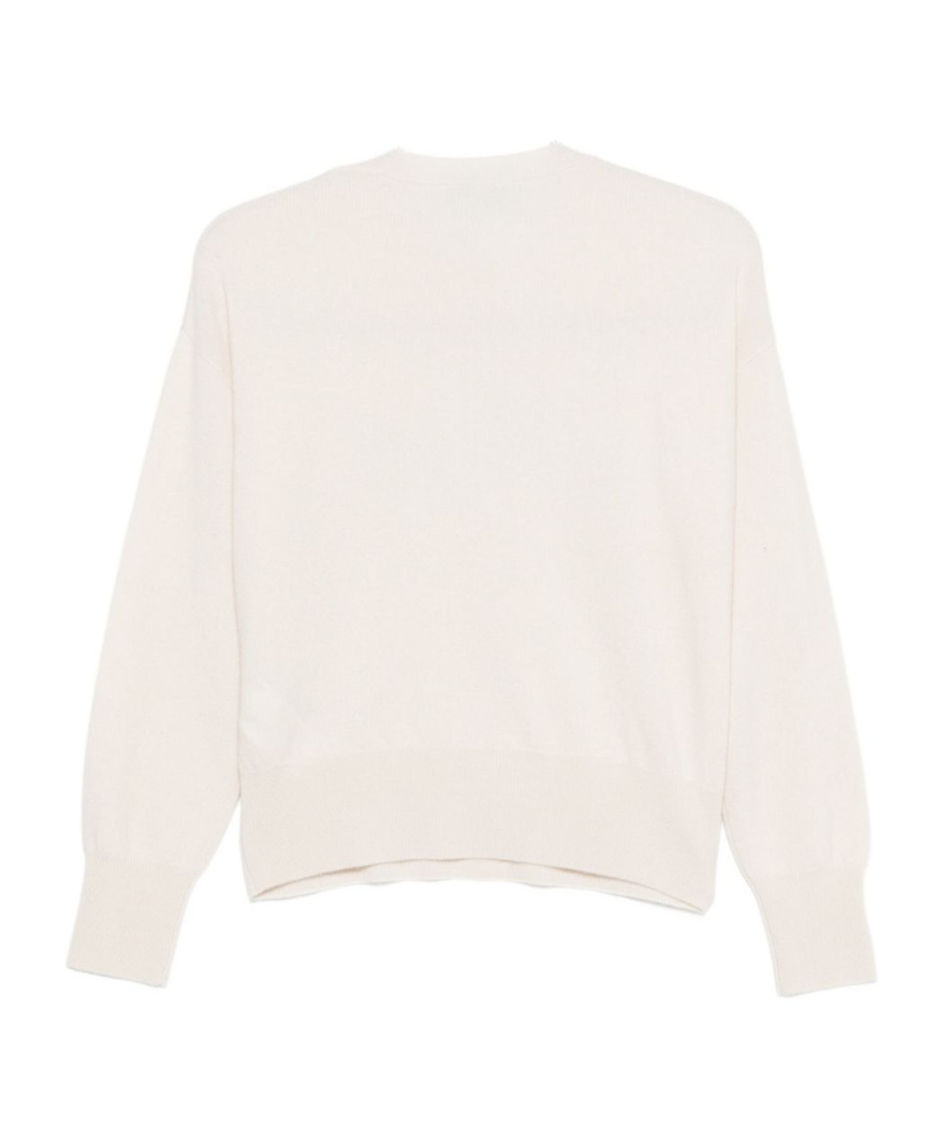 Blugirl Relaxed Fit White Sweater With Sequin Script Logo In Neutral
